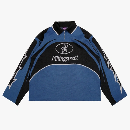 Image of Sweater Polo Knit Fillingstreet - Block Star Blue