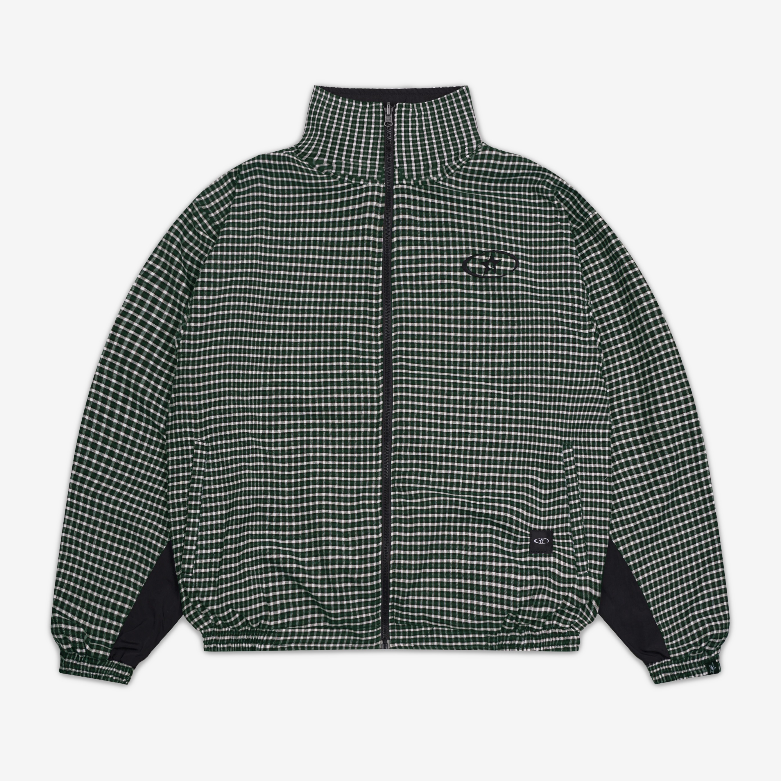 CAMDEN REVERSIBLE PLAID TRACKSUIT JACKET GREEN