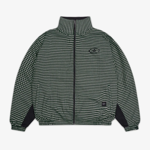 Image of CAMDEN REVERSIBLE PLAID TRACKSUIT JACKET GREEN