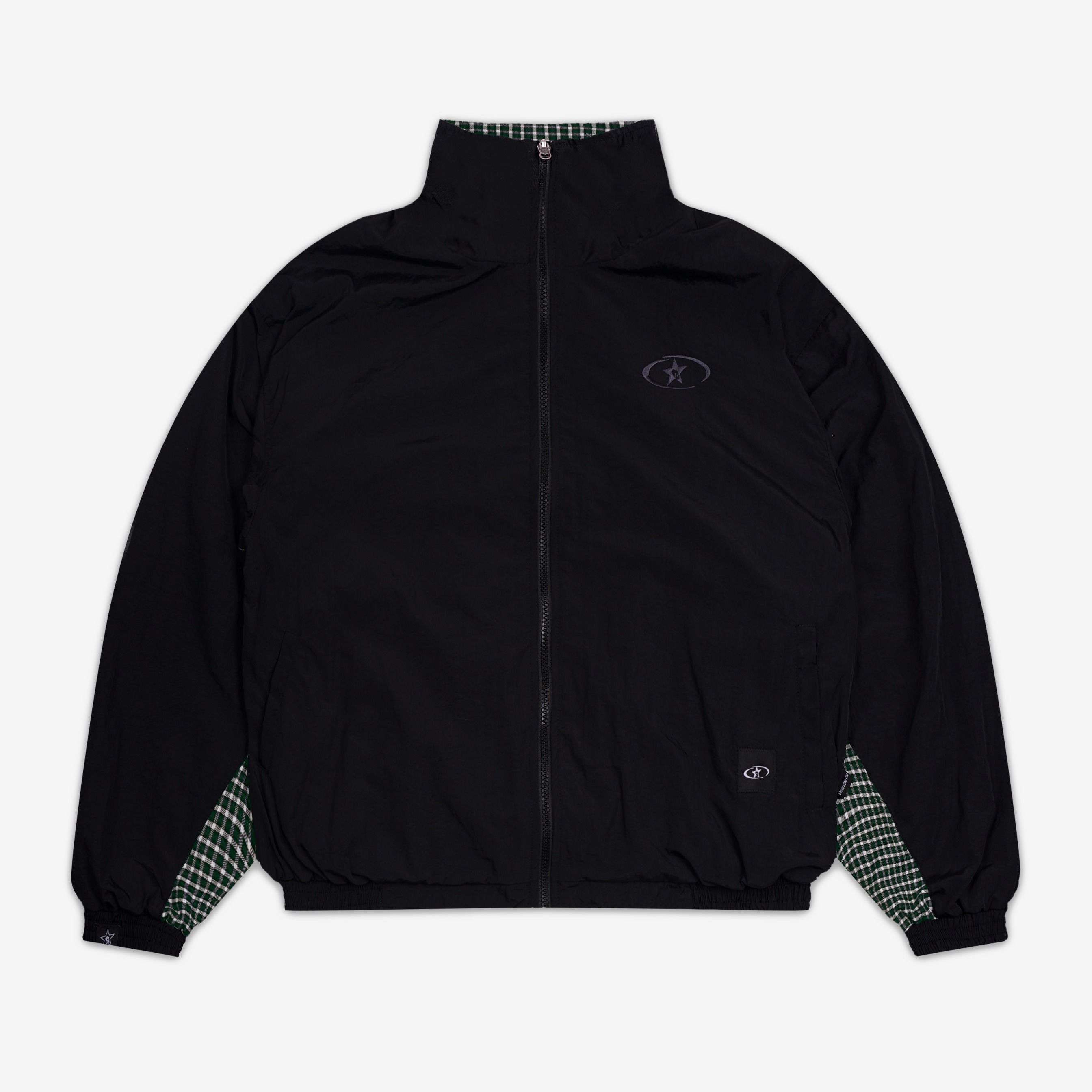 CAMDEN REVERSIBLE PLAID TRACKSUIT JACKET GREEN