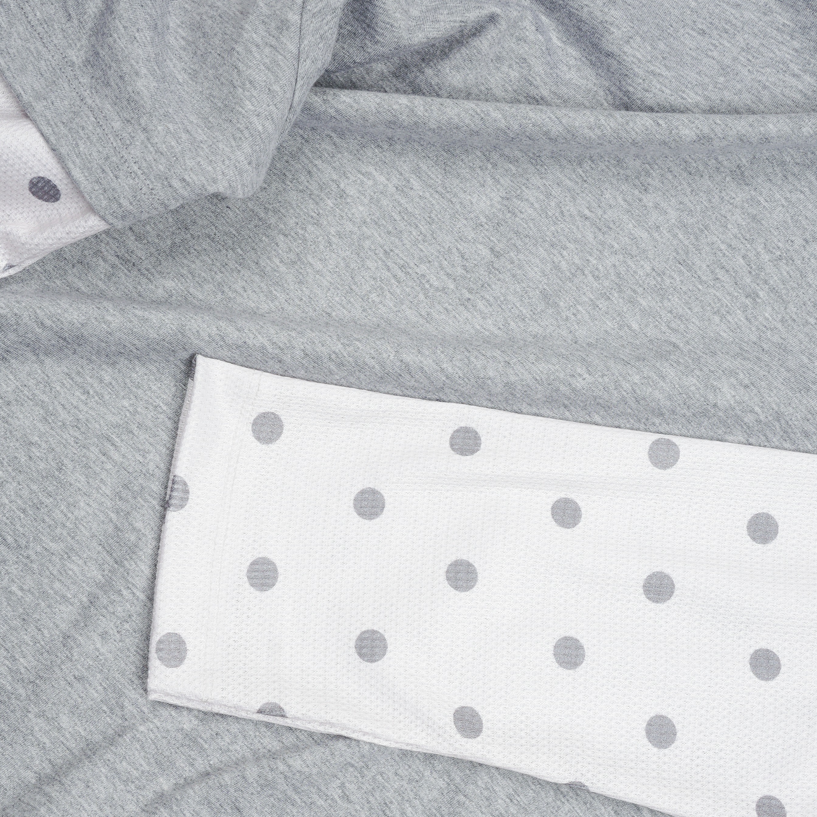 SCATTERED LAYERED POLKA WAFFLE LONG SLEEVE MISTY