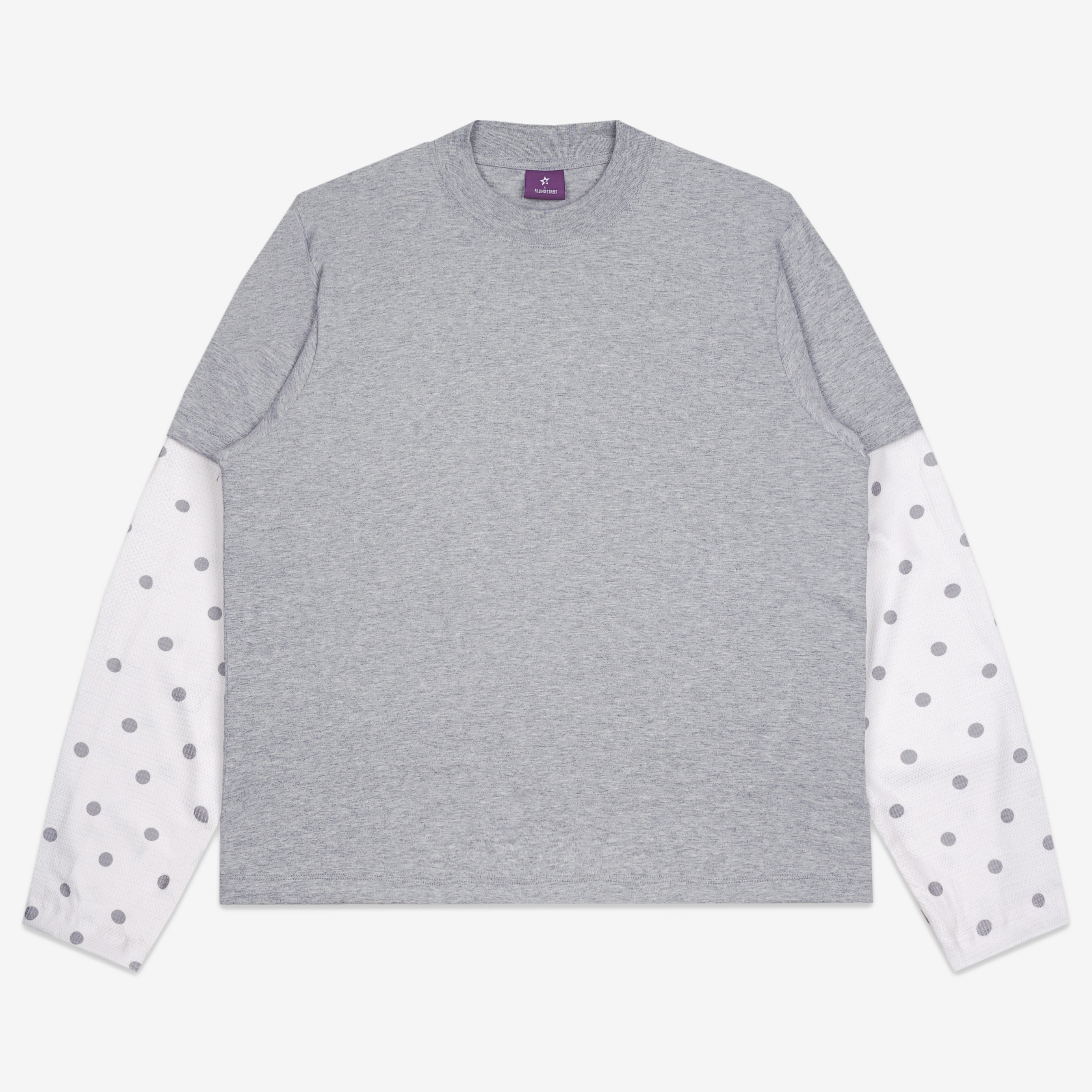 SCATTERED LAYERED POLKA WAFFLE LONG SLEEVE MISTY