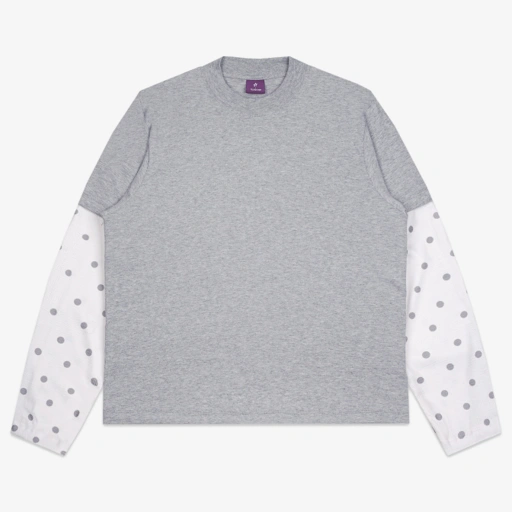 Image of SCATTERED LAYERED POLKA WAFFLE LONG SLEEVE MISTY