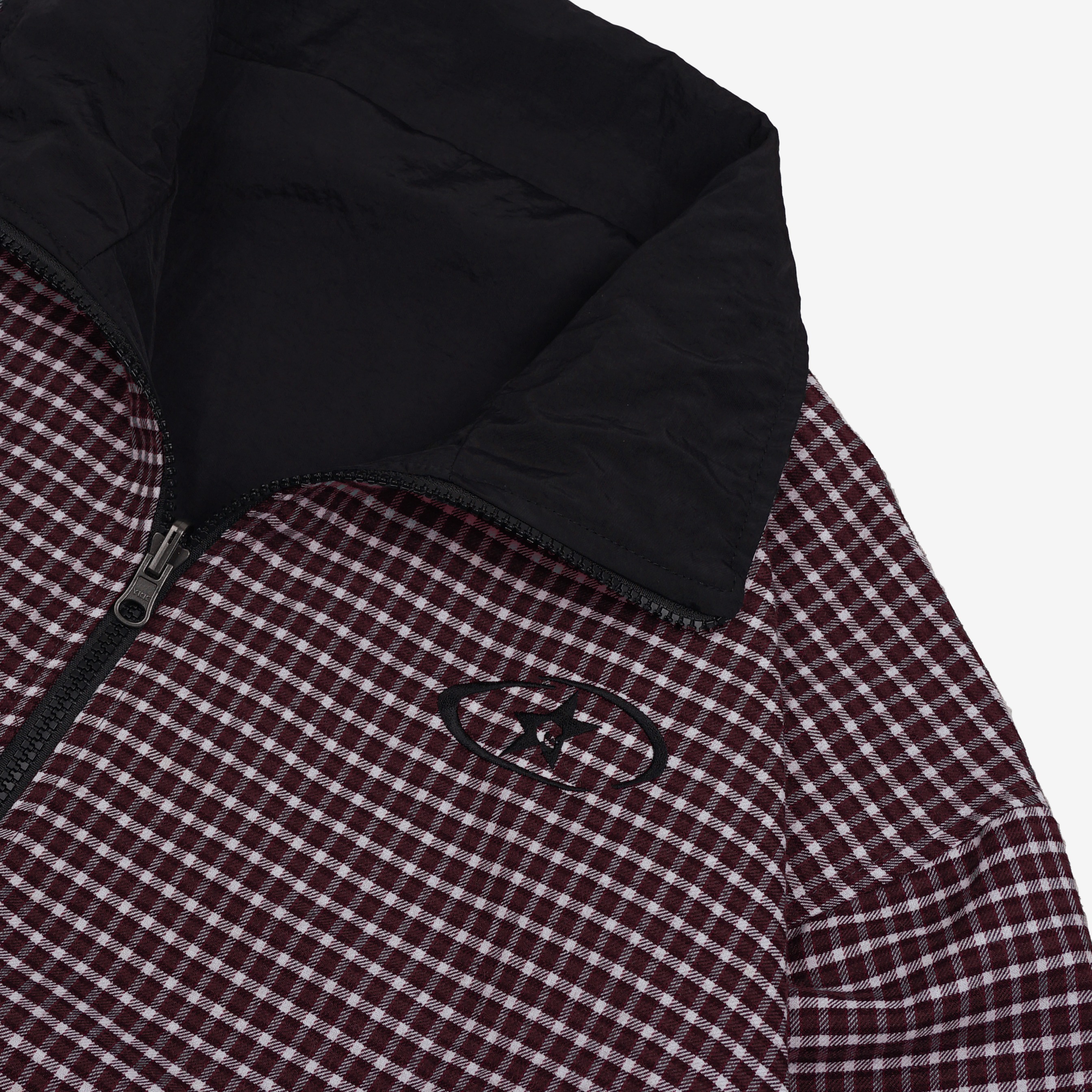 CAMDEN REVERSIBLE PLAID TRACKSUIT JACKET RED