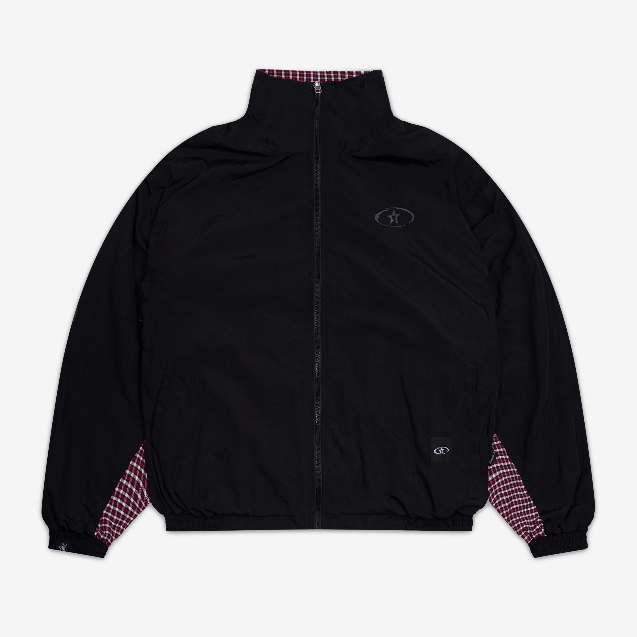CAMDEN REVERSIBLE PLAID TRACKSUIT JACKET RED