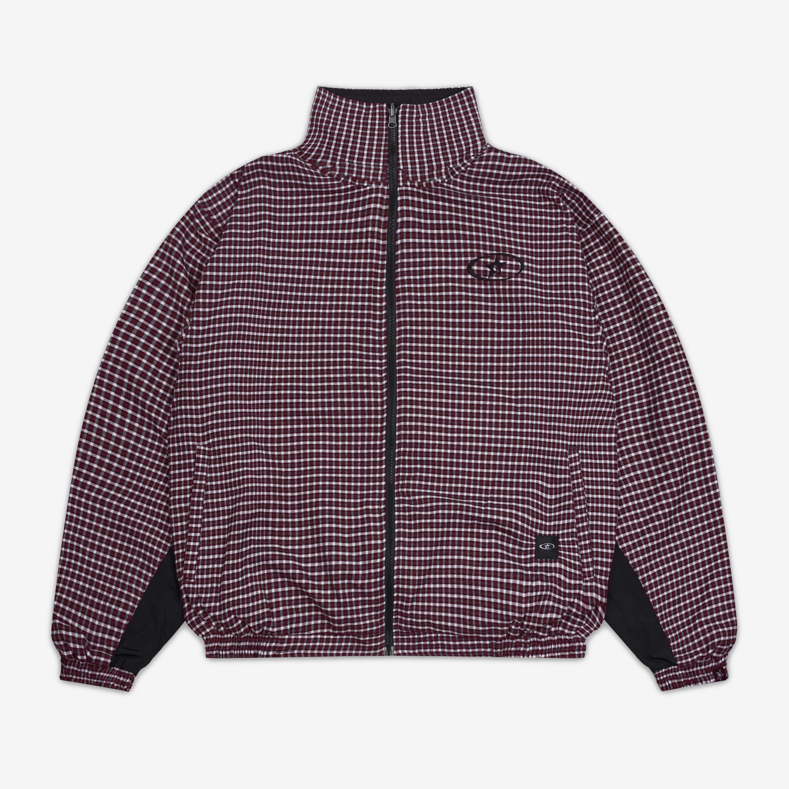 CAMDEN REVERSIBLE PLAID TRACKSUIT JACKET RED
