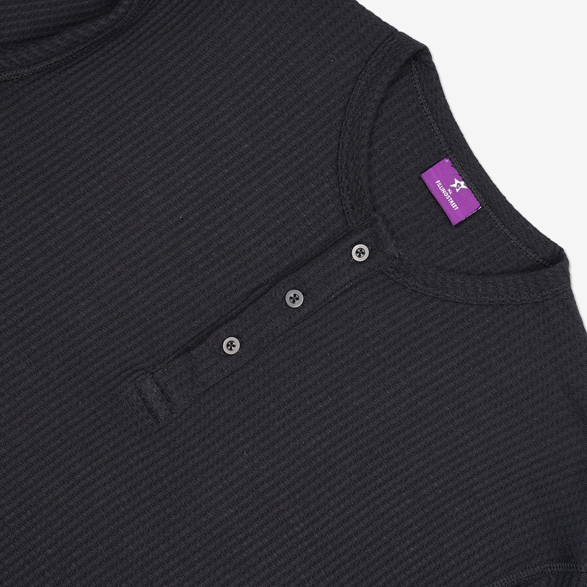 STEAT WAFFLE LONG SLEEVE BLACK