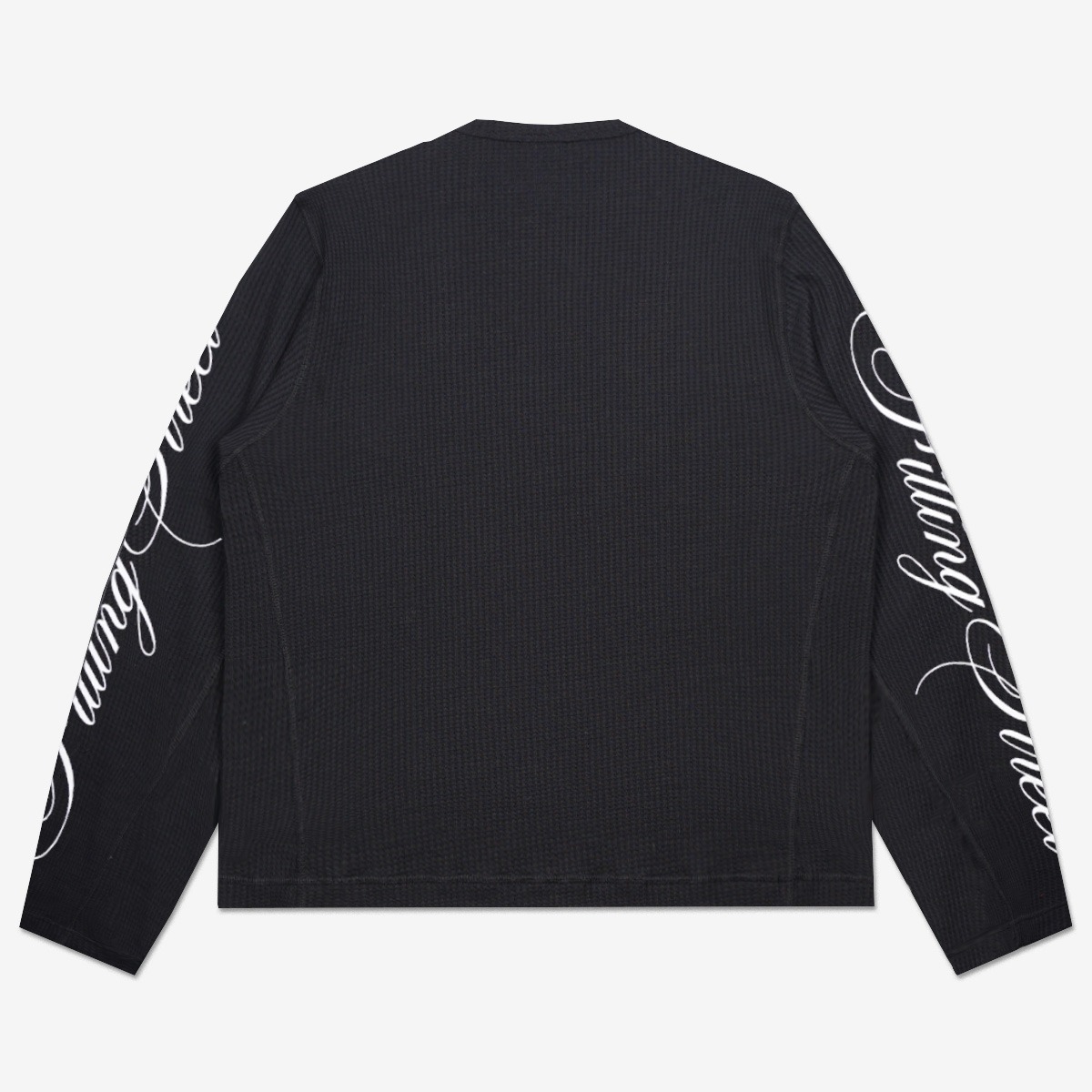 STEAT WAFFLE LONG SLEEVE BLACK