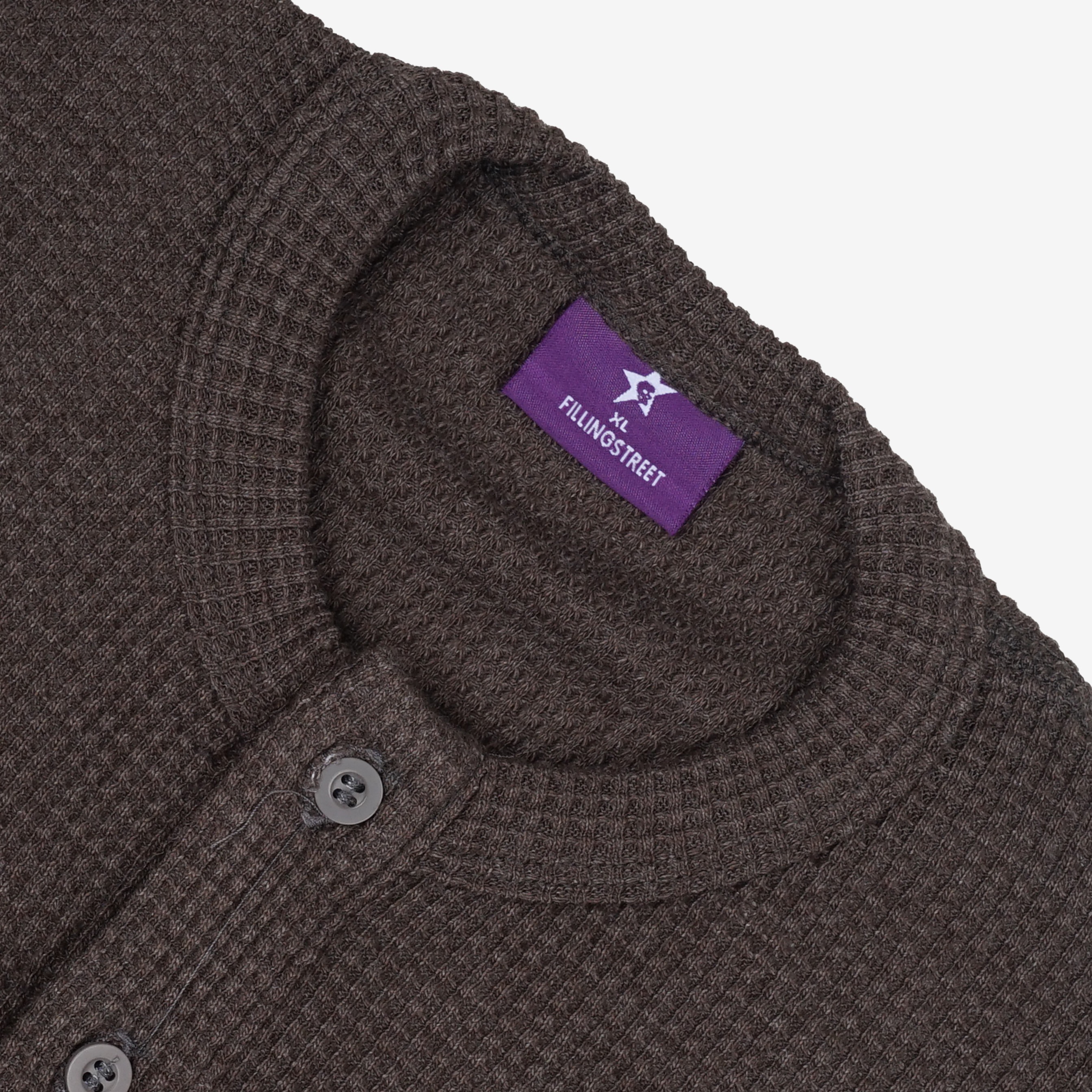 STEAT WAFFLE LONG SLEEVE BROWN