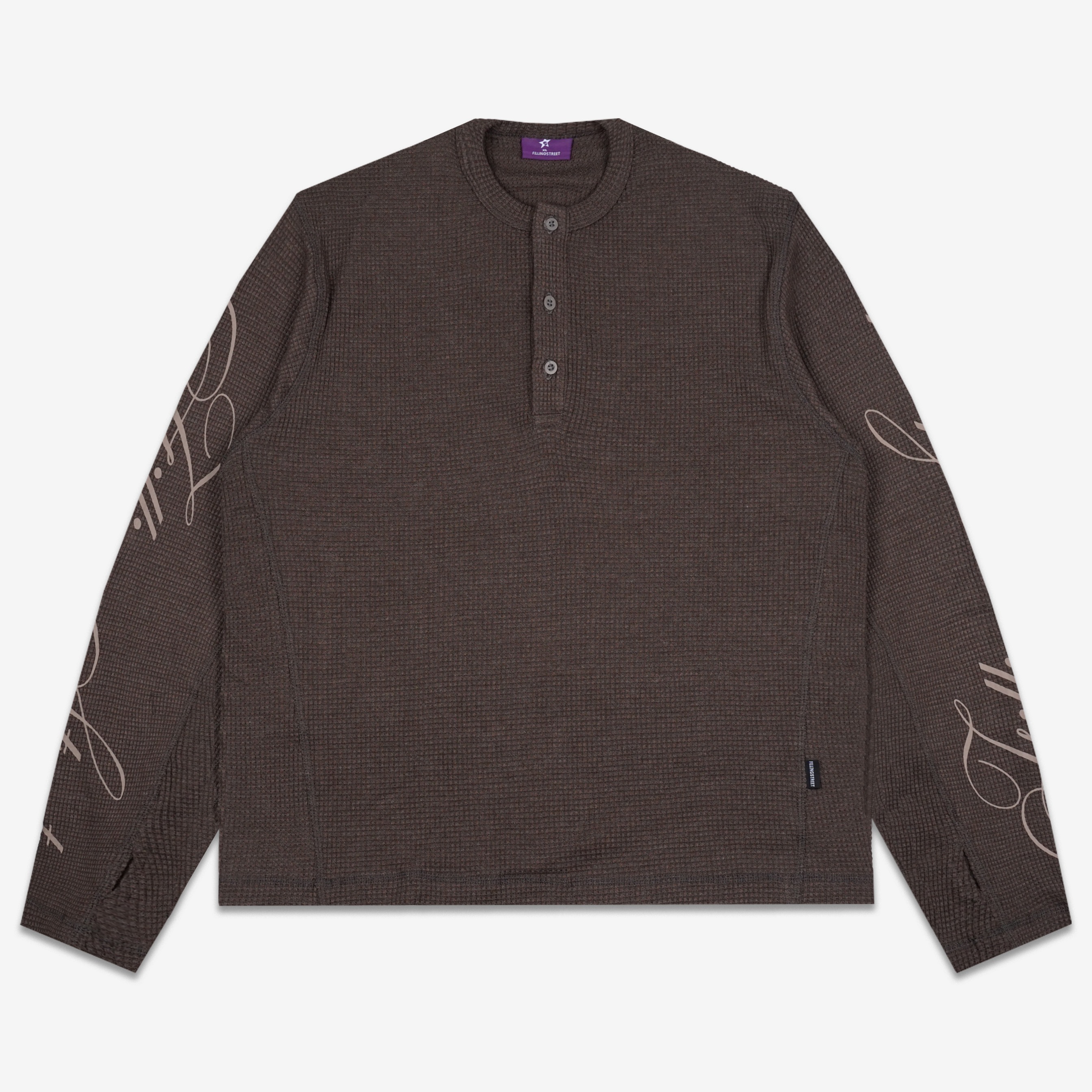 STEAT WAFFLE LONG SLEEVE BROWN