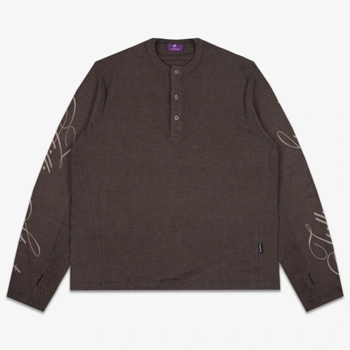 Image of STEAT WAFFLE LONG SLEEVE BROWN