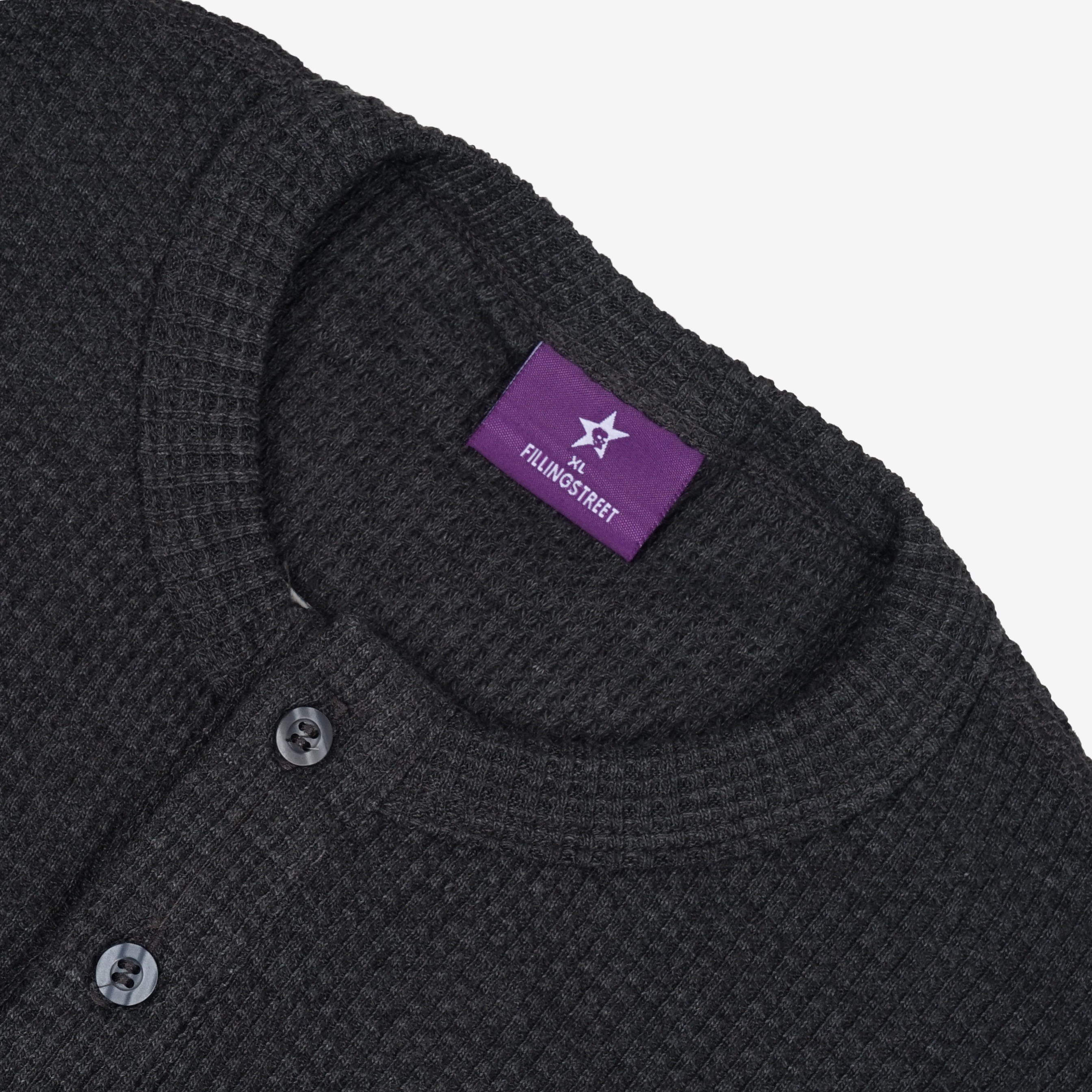 STEAT WAFFLE LONG SLEEVE DARK GREY