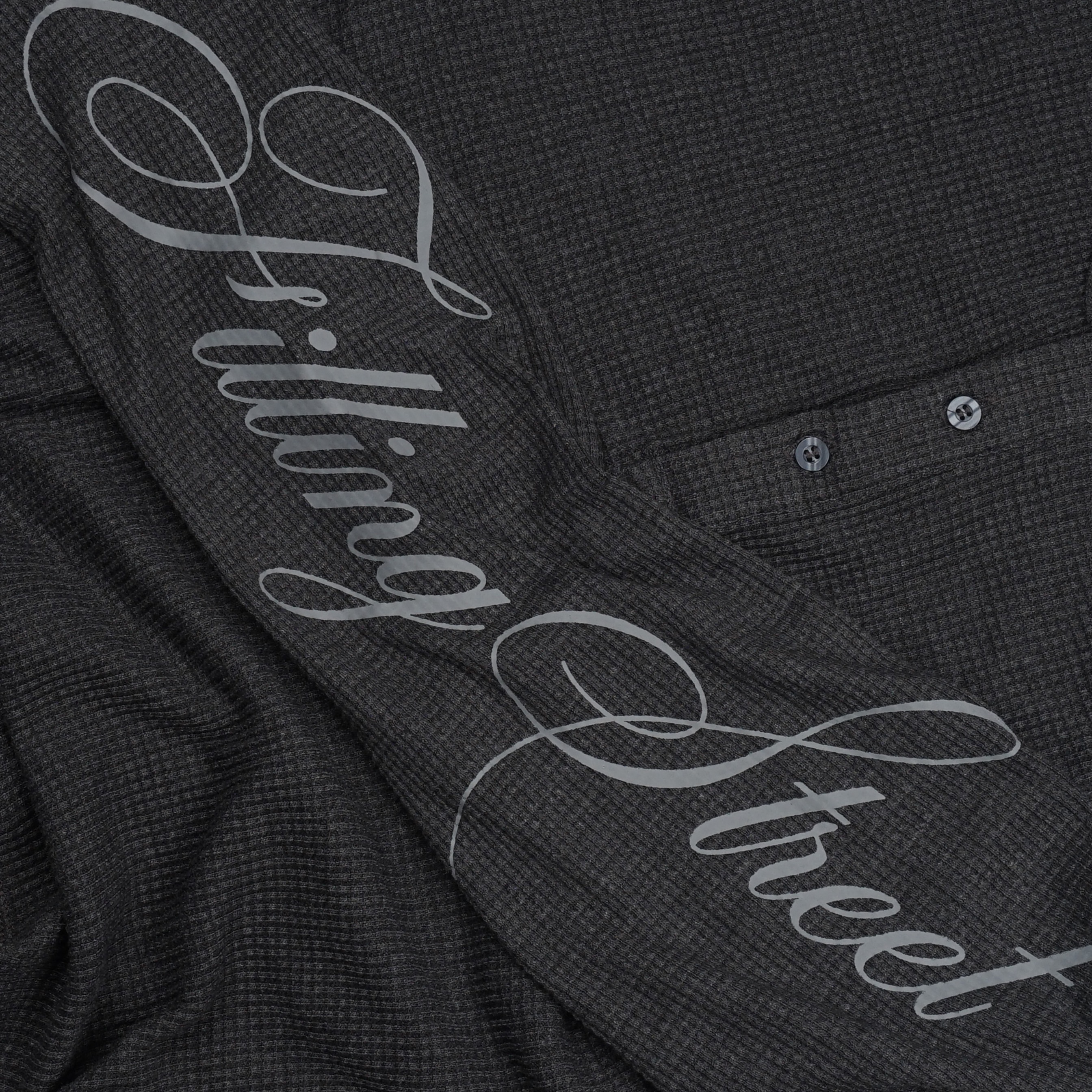 STEAT WAFFLE LONG SLEEVE DARK GREY