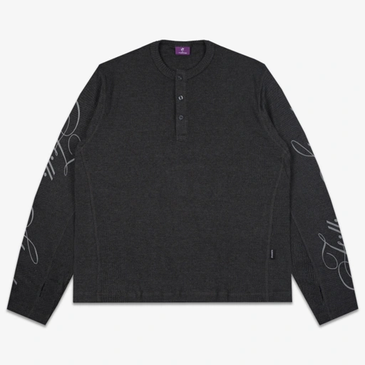 Image of STEAT WAFFLE LONG SLEEVE DARK GREY