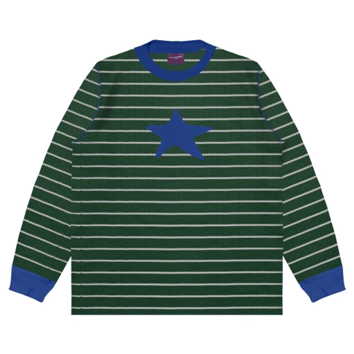 Image of Long Sleeve Waffle Fillingstreet - Starry Striped