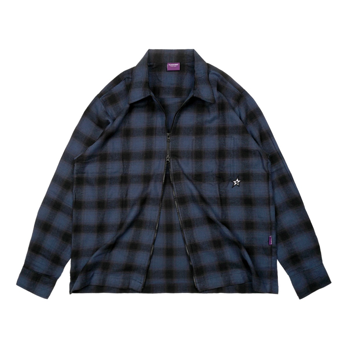 Flannel Jacket Double Zip Fillingstreet - Azuri