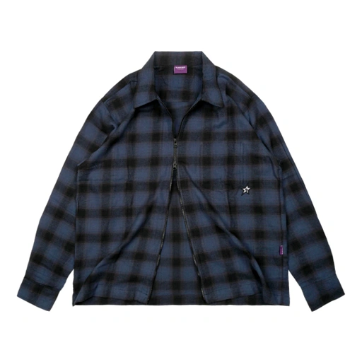 Image of Flannel Jacket Double Zip Fillingstreet - Azuri