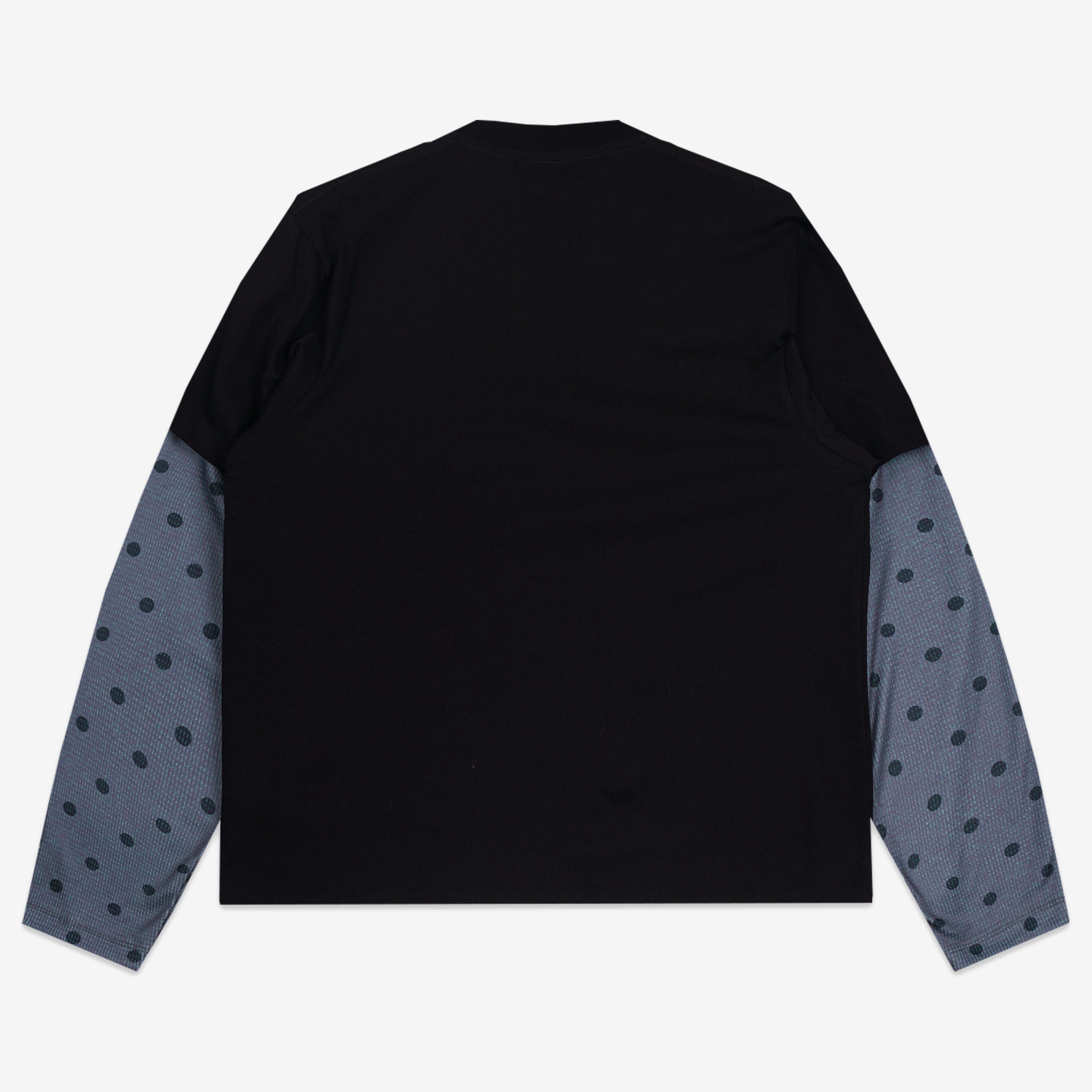 SCATTERED LAYERED POLKA WAFFLE LONG SLEEVE BLACK
