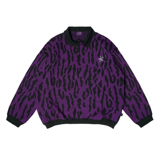 Image of PANTHER POLO KNIT PURPLE