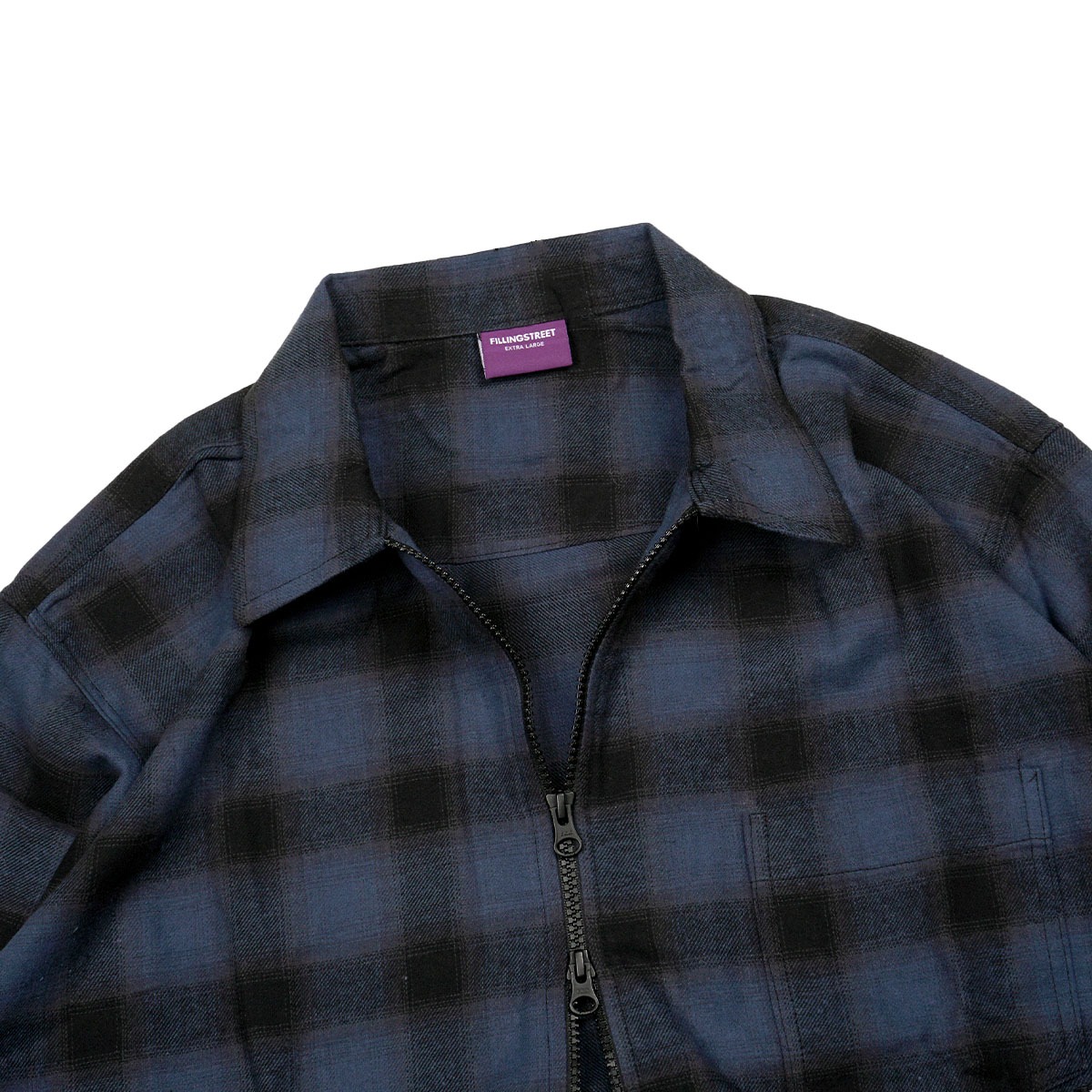 Flannel Jacket Double Zip Fillingstreet - Azuri