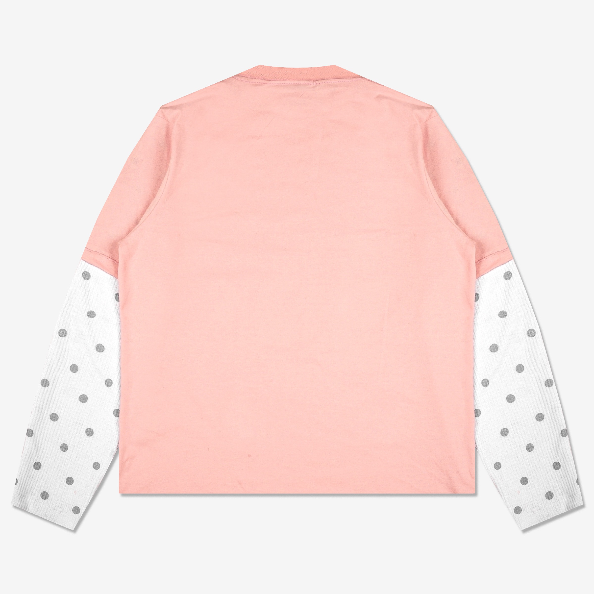 SCATTERED LAYERED POLKA WAFFLE LONG SLEEVE PINK