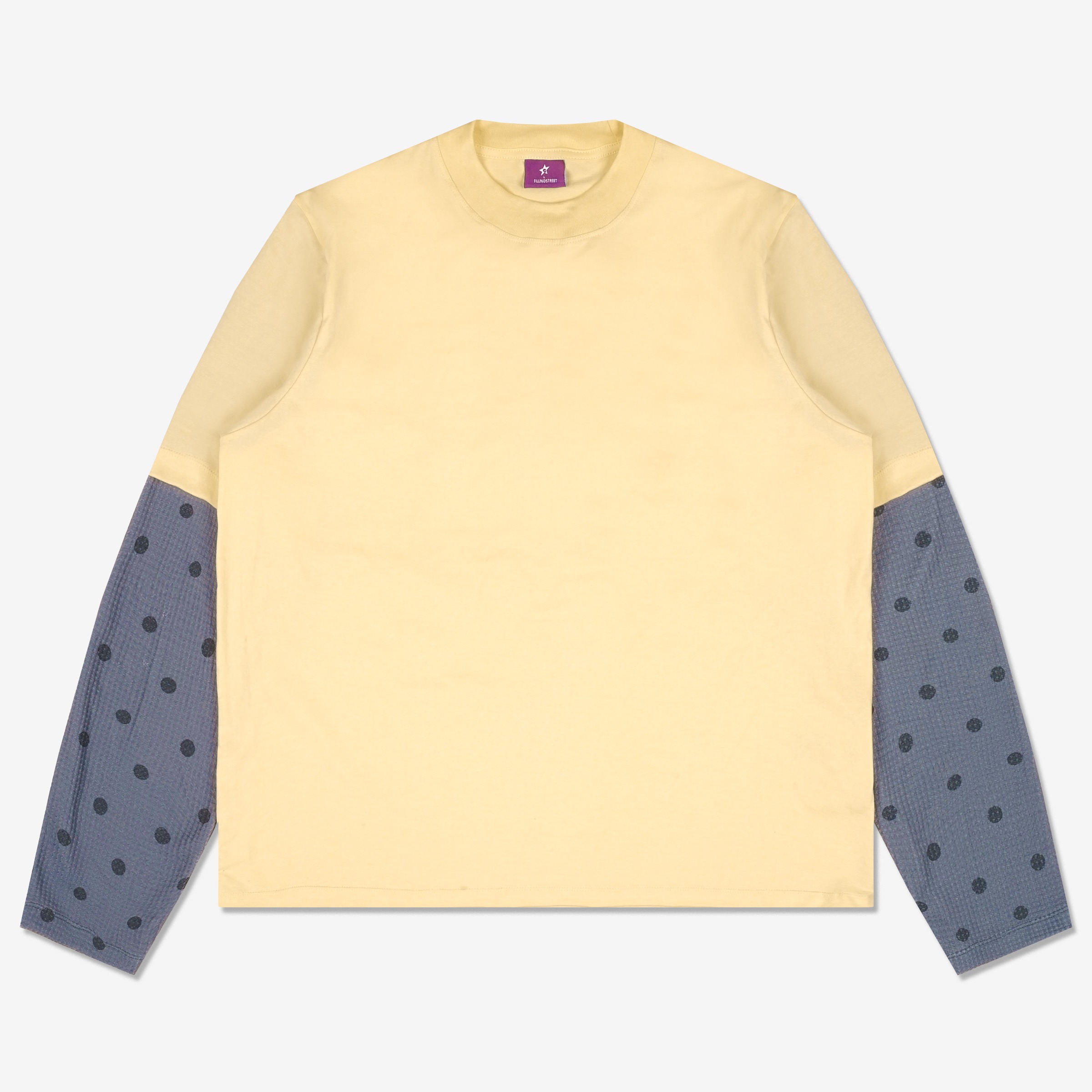 SCATTERED LAYERED POLKA WAFFLE LONG SLEEVE YELLOW