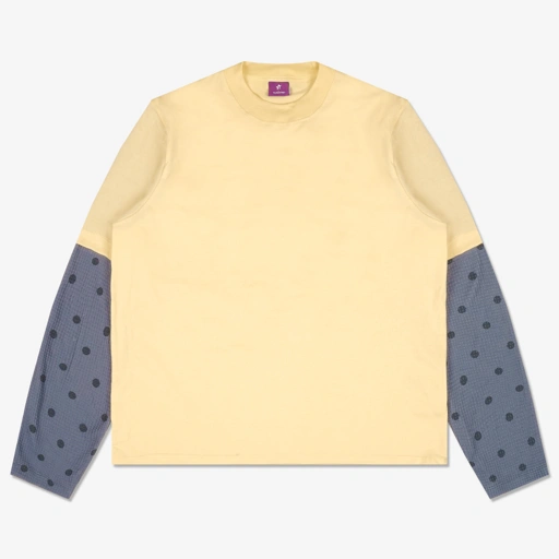 SCATTERED LAYERED POLKA WAFFLE LONG SLEEVE YELLOW