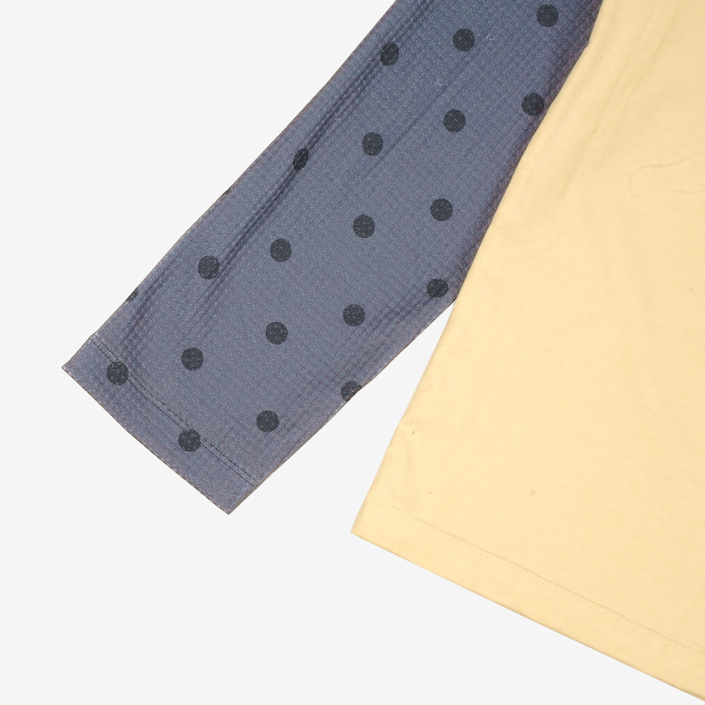 SCATTERED LAYERED POLKA WAFFLE LONG SLEEVE YELLOW