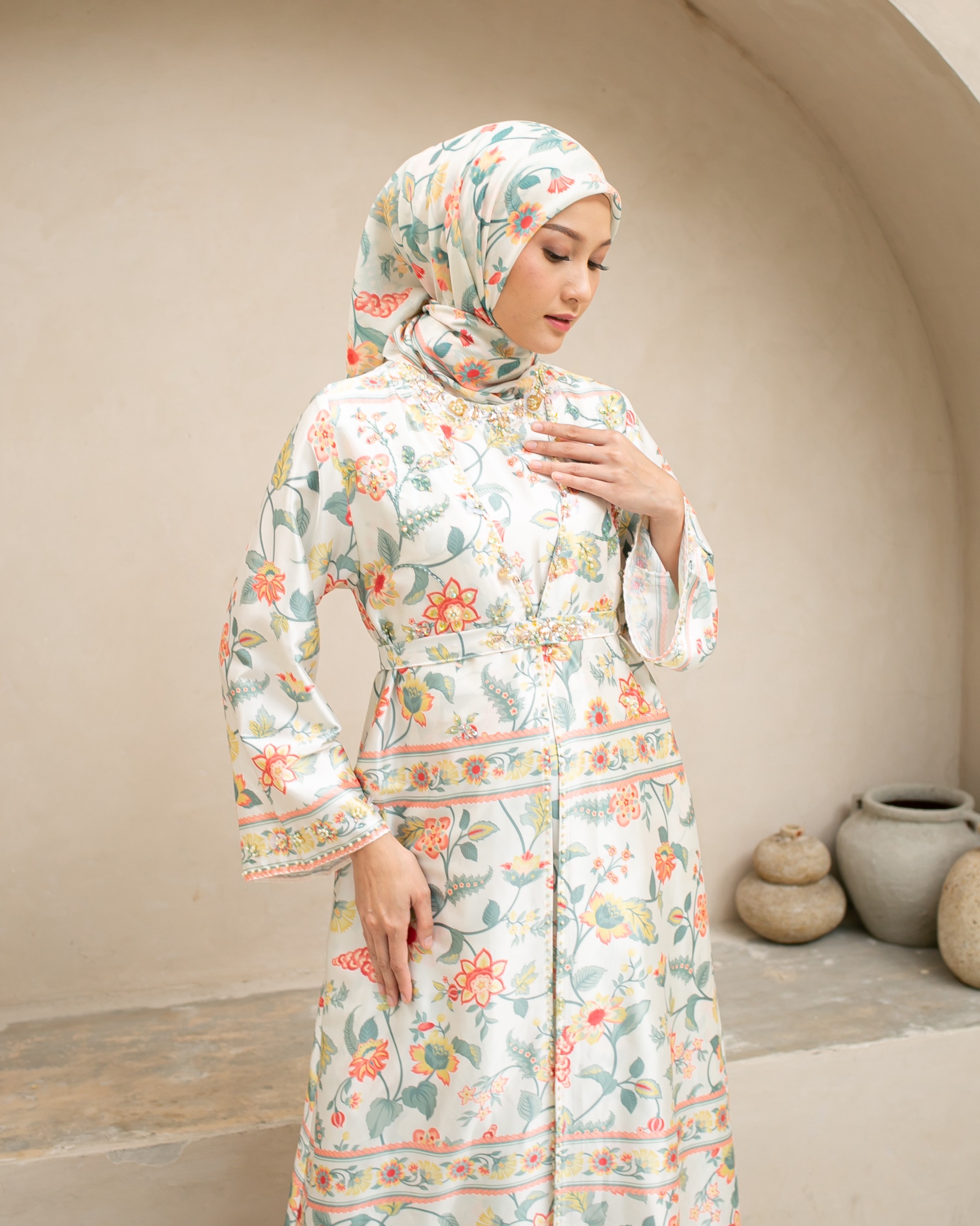 Raya flower Dress "Green"