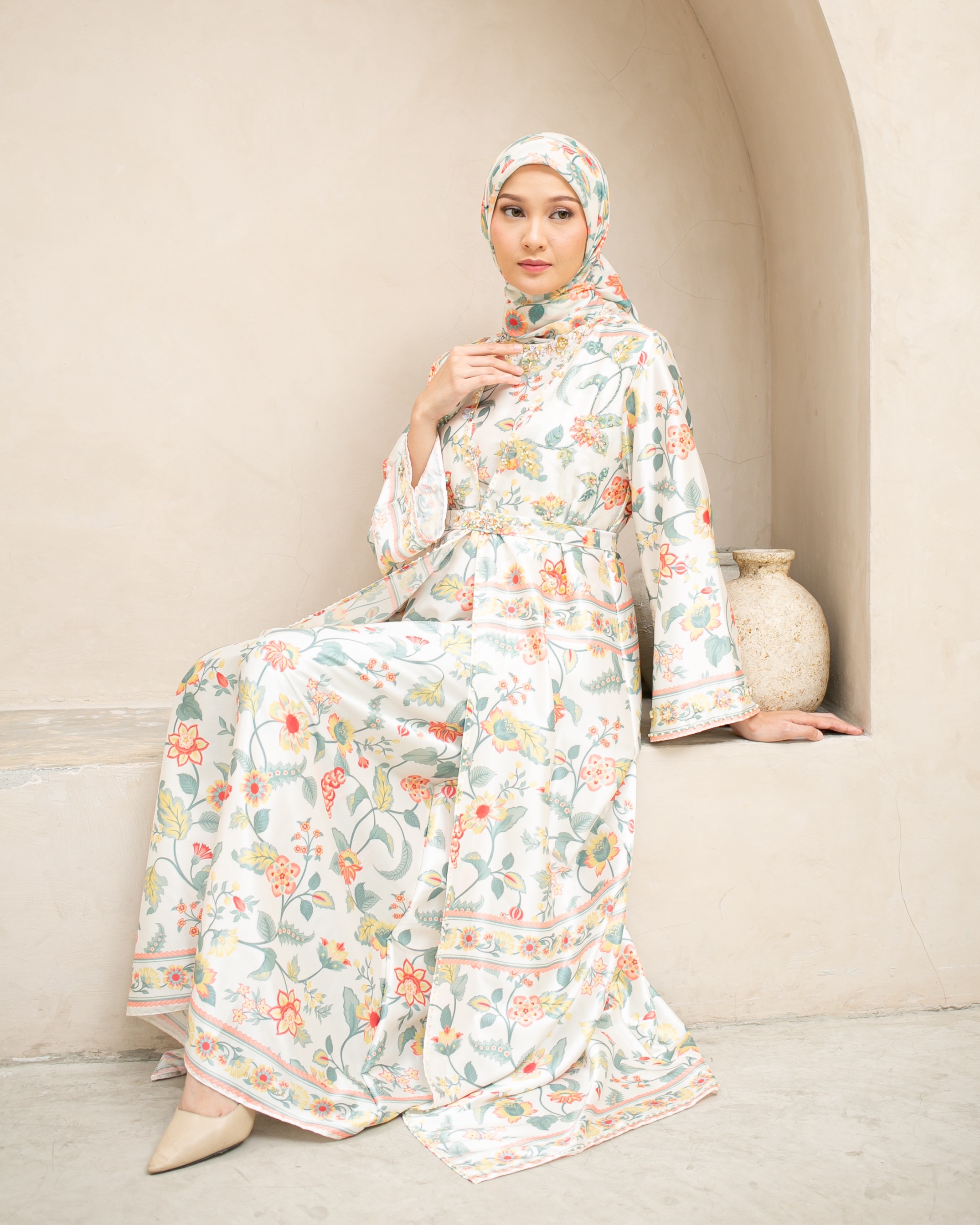 Raya flower Dress "Green"