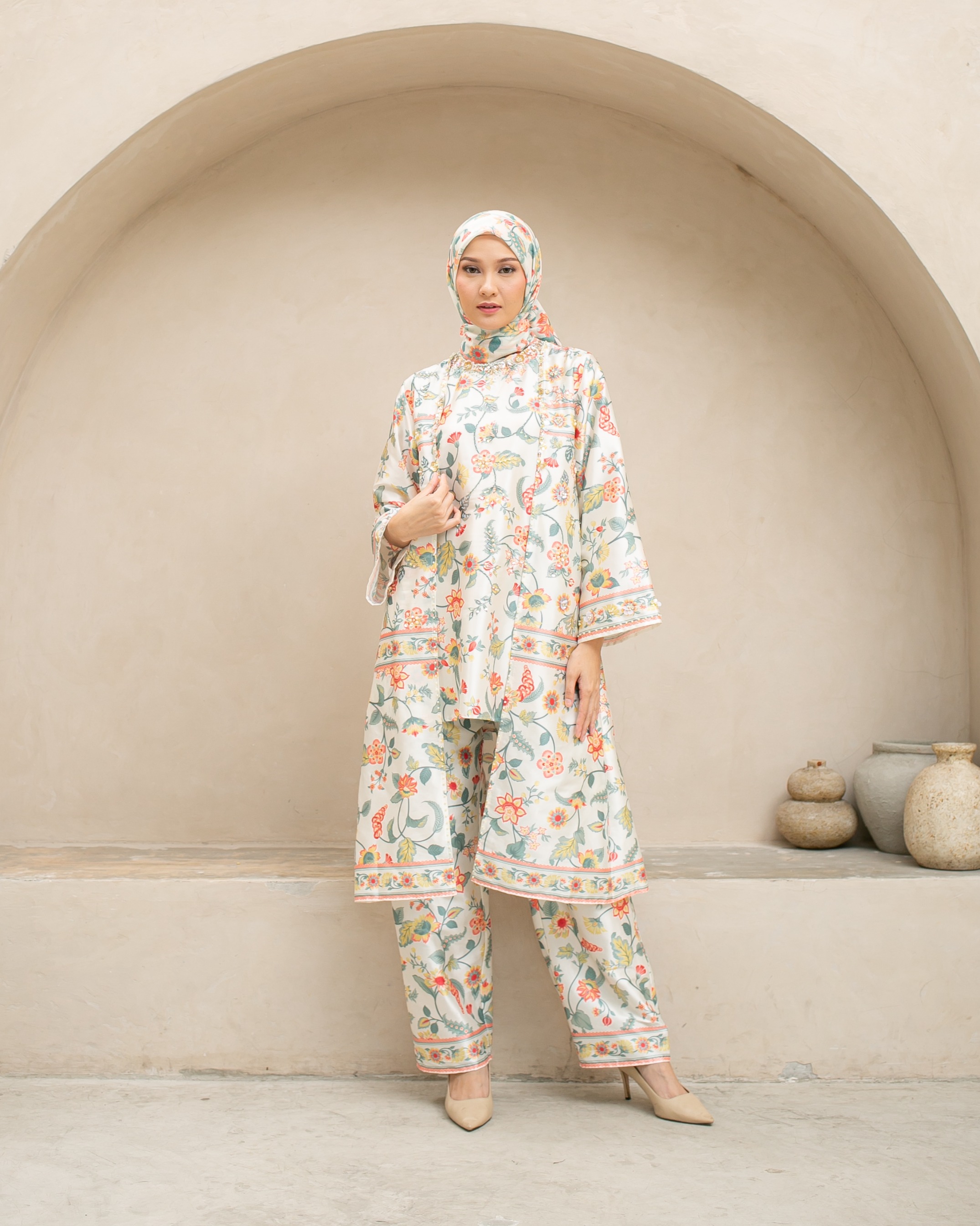 Raya flower set pants " Green"