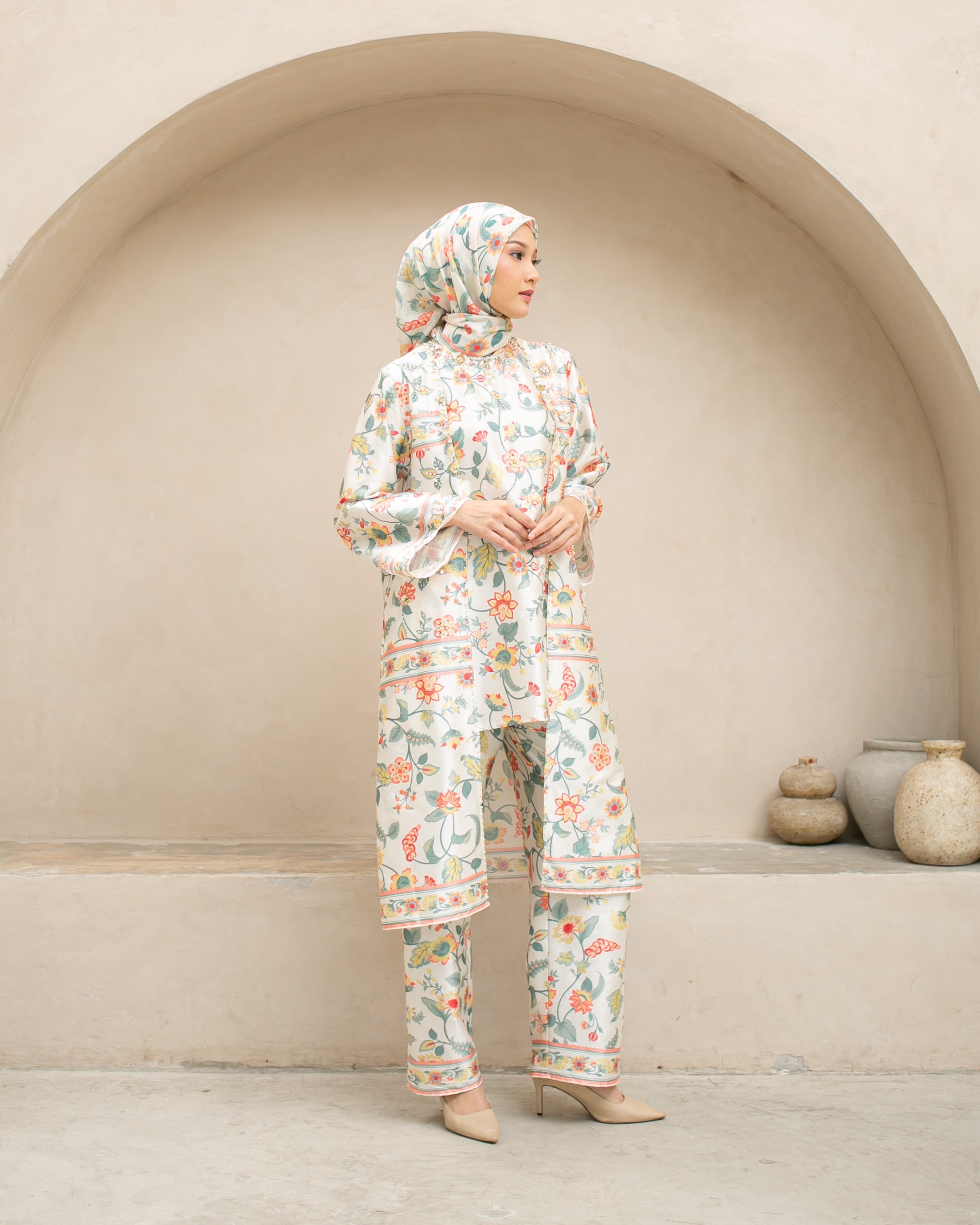 Raya flower set pants " Green"