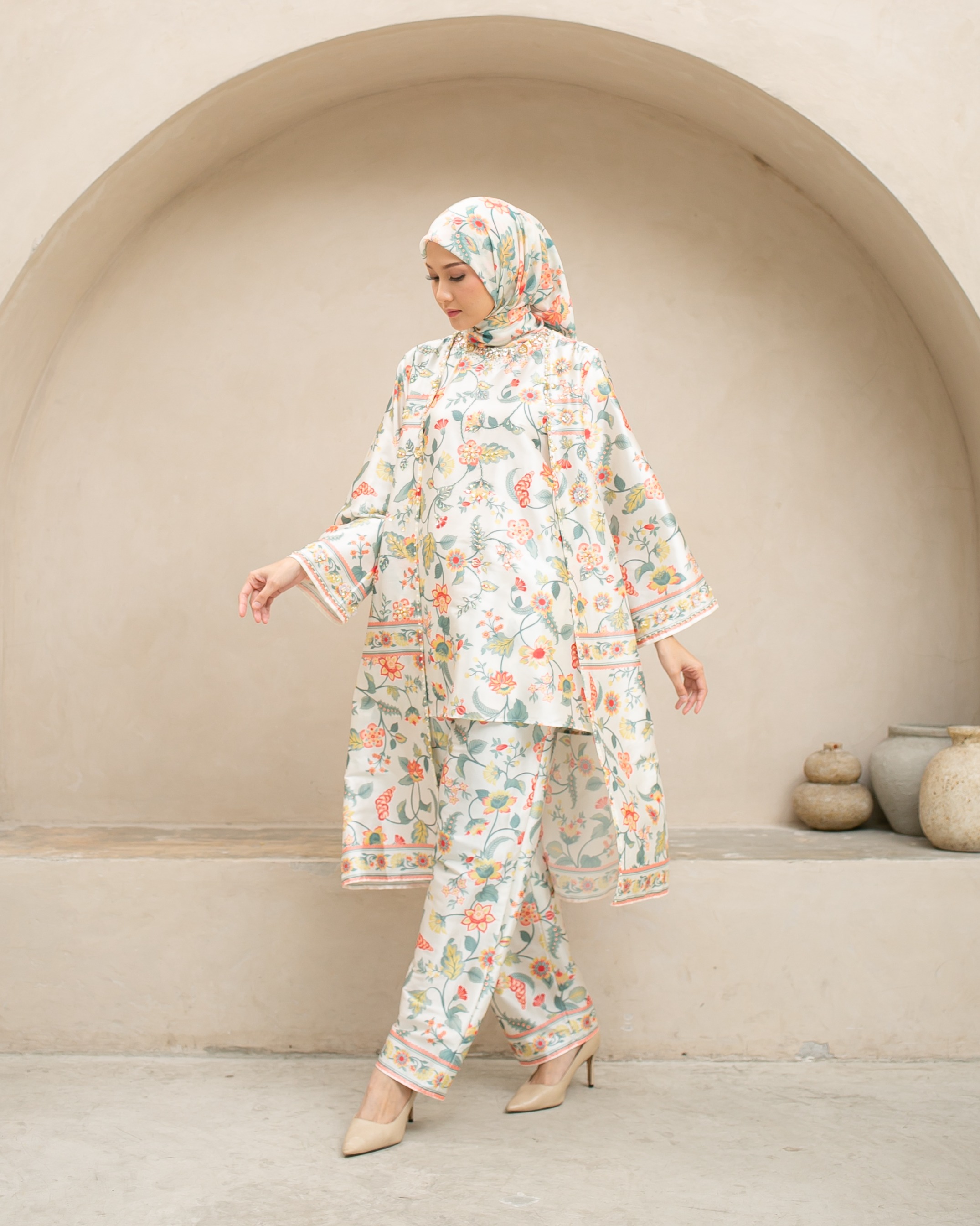 Raya flower set pants " Green"