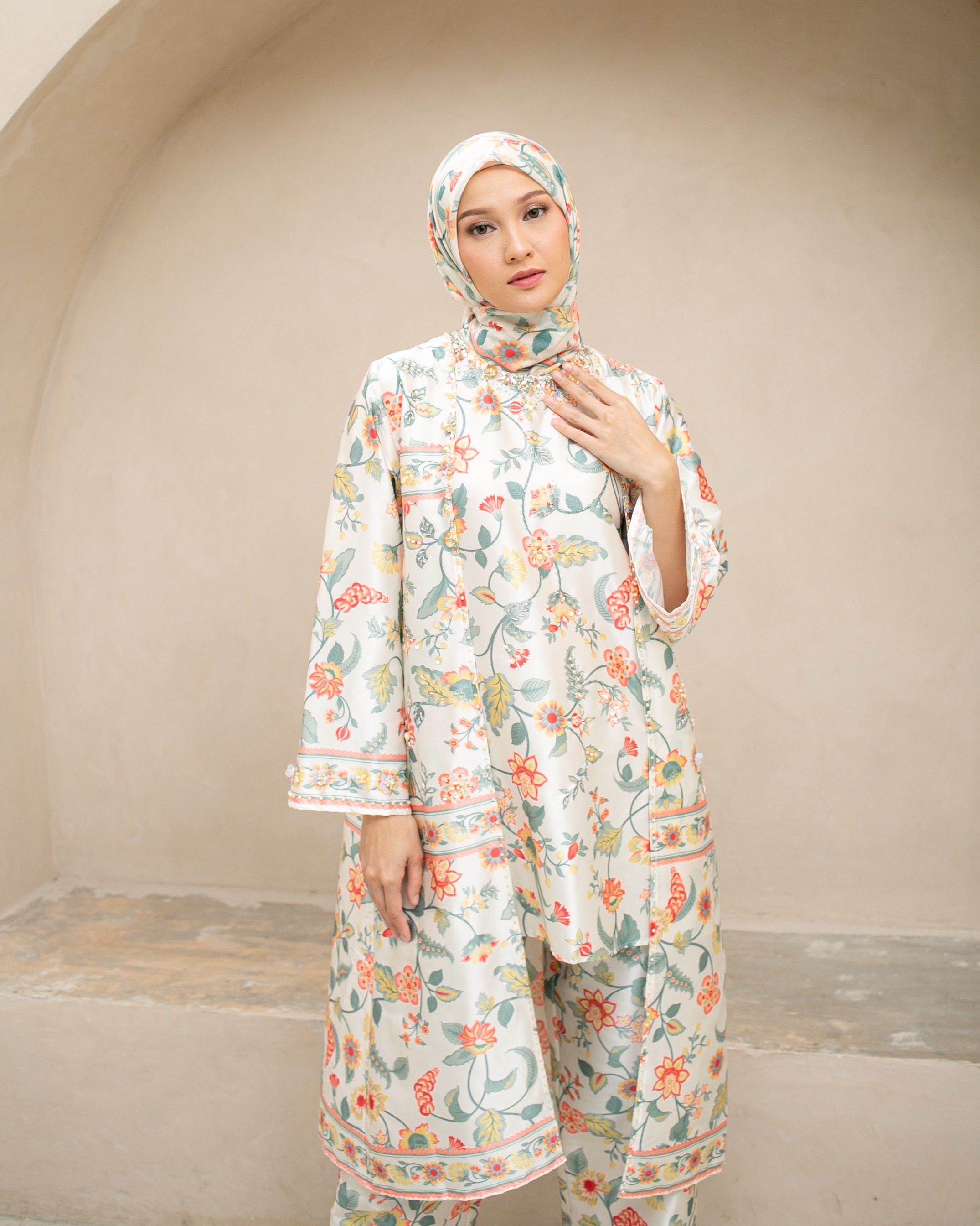 Raya flower set pants " Green"