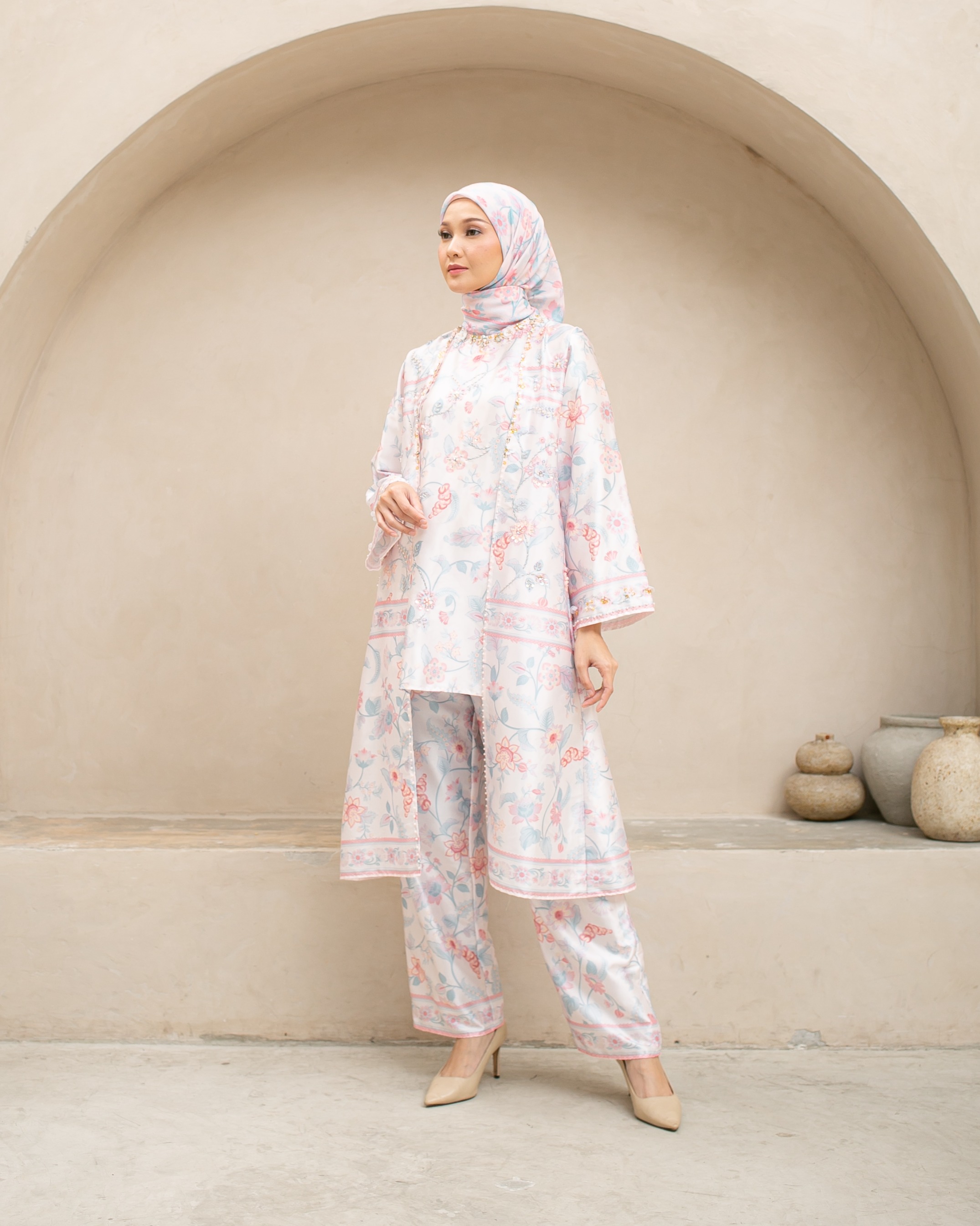 Raya flower set pants "Pink"