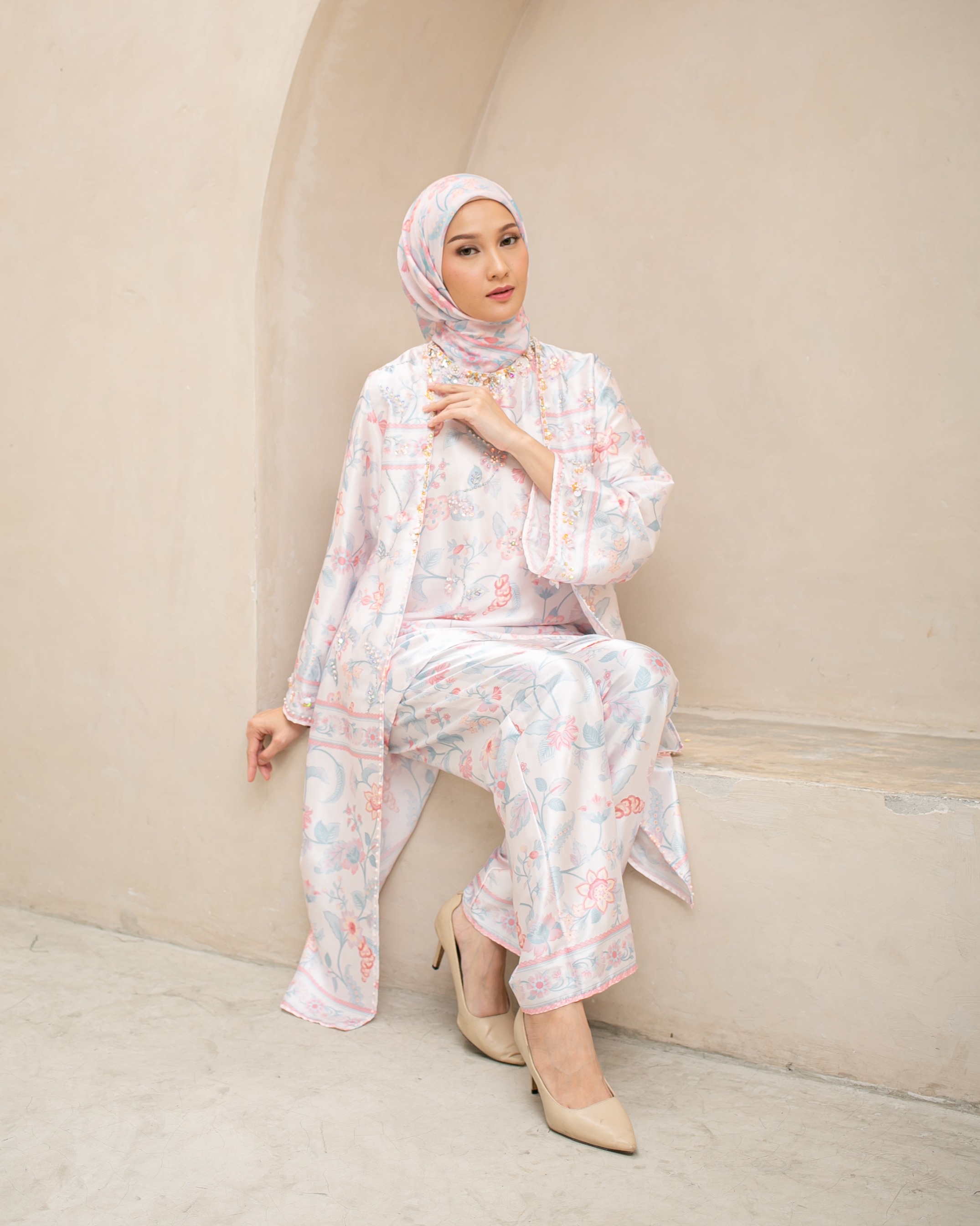 Raya flower set pants "Pink"