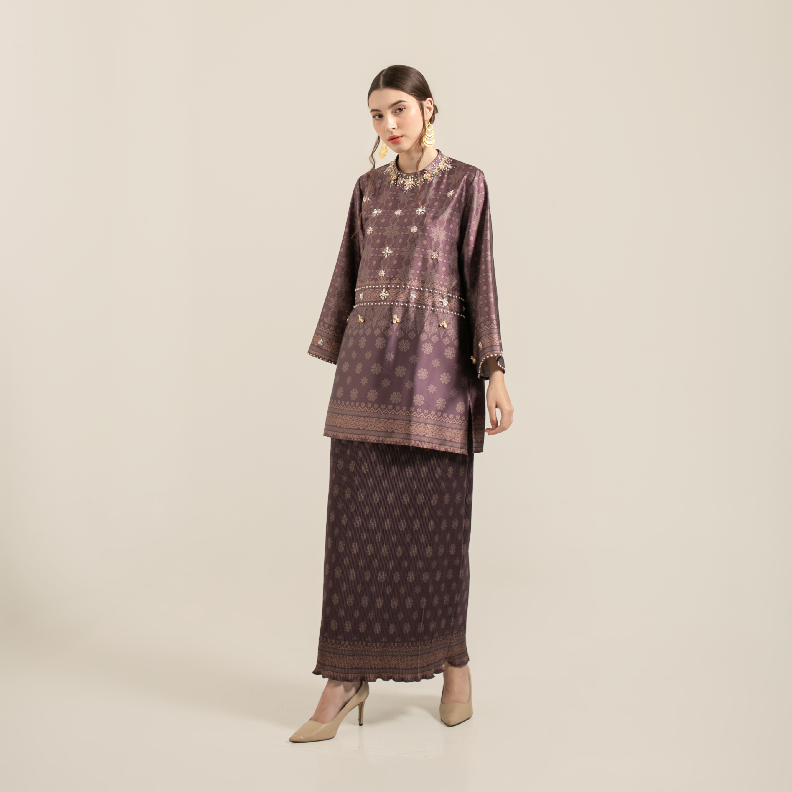 Raya set skirt "BURGUNDY"
