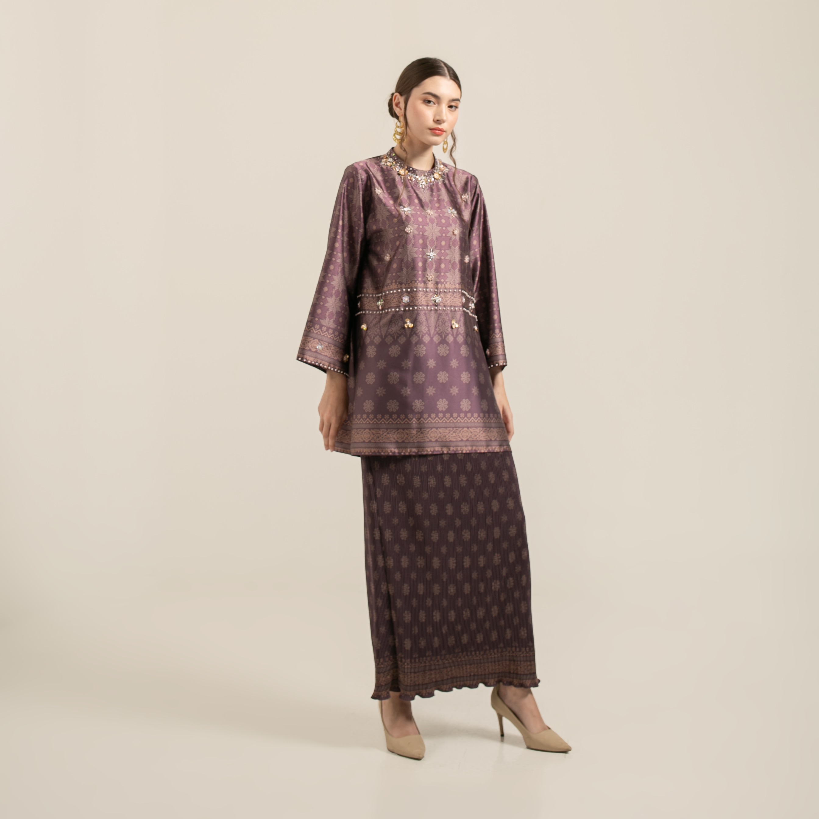 Raya set skirt "BURGUNDY"