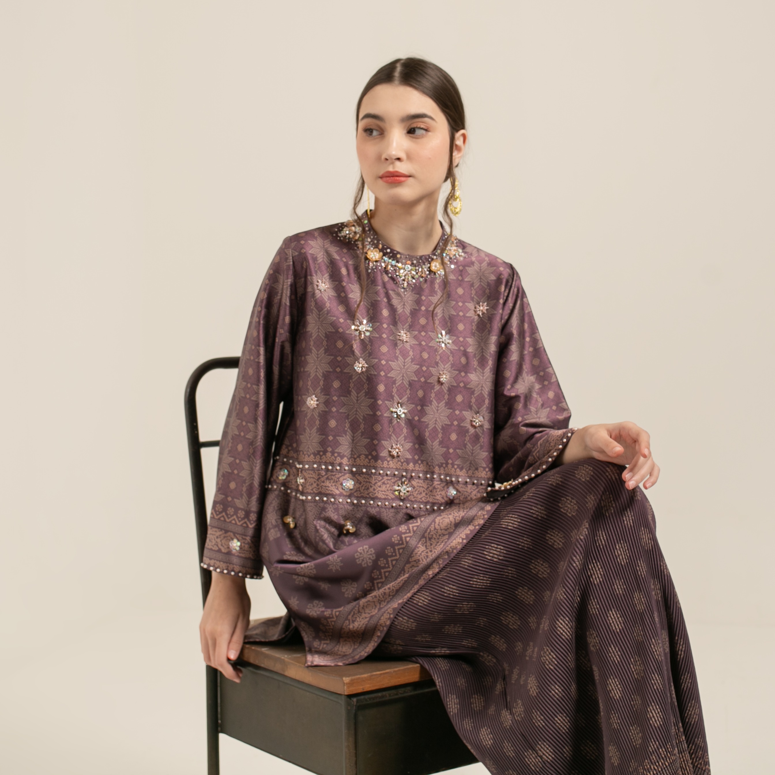Raya set skirt "BURGUNDY"