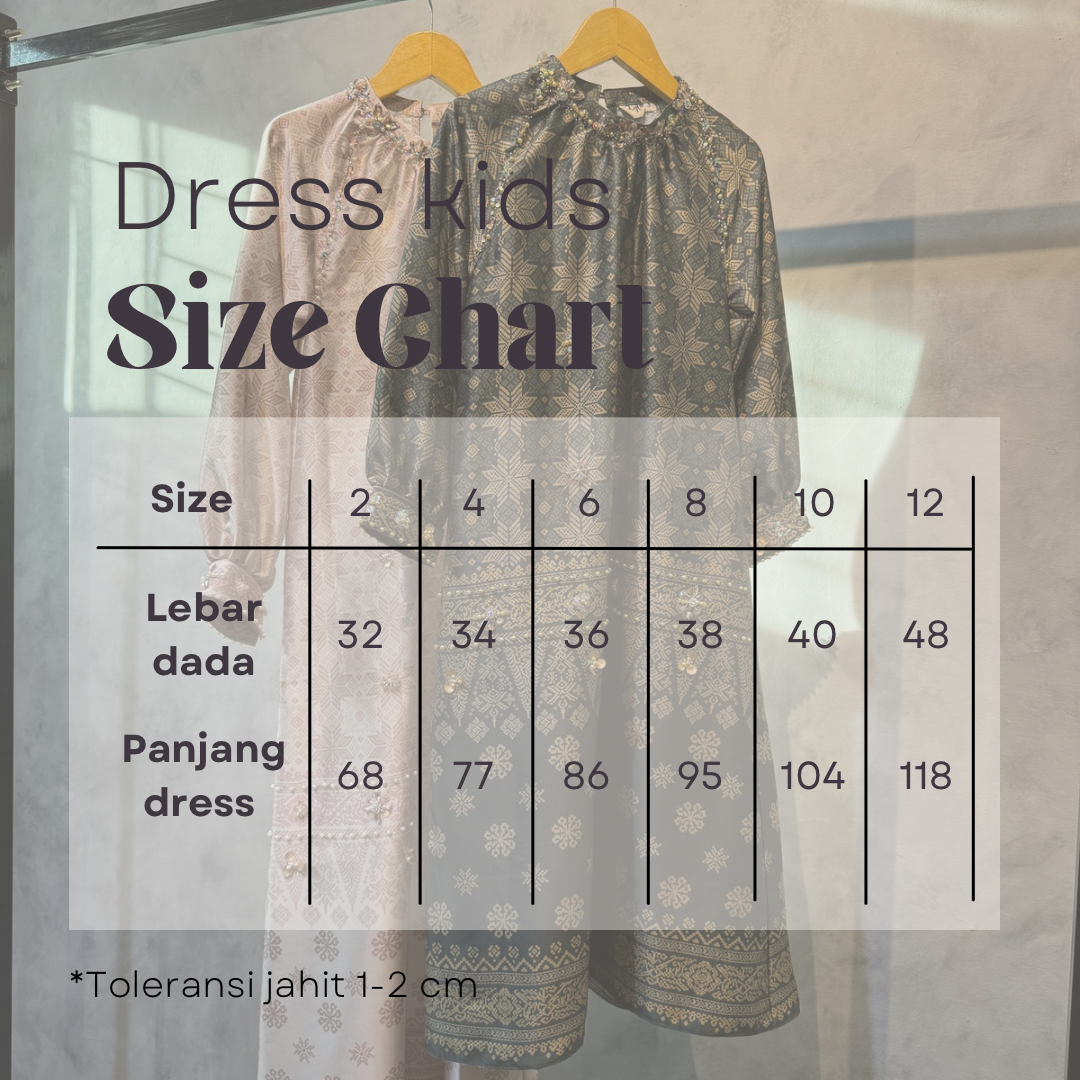 Raya dress kids (sz 2 - 6)