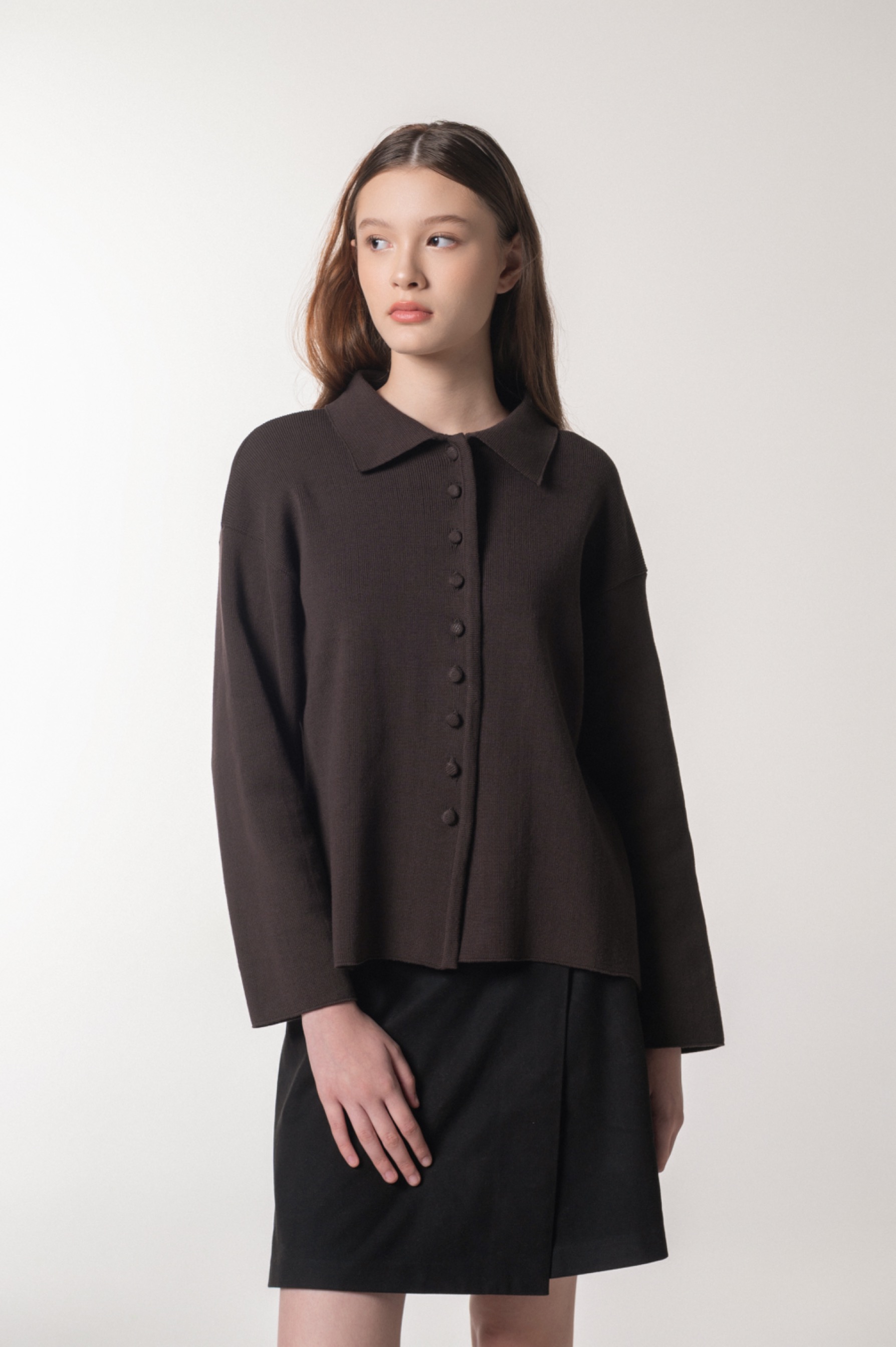 Cera Long Top Brown 