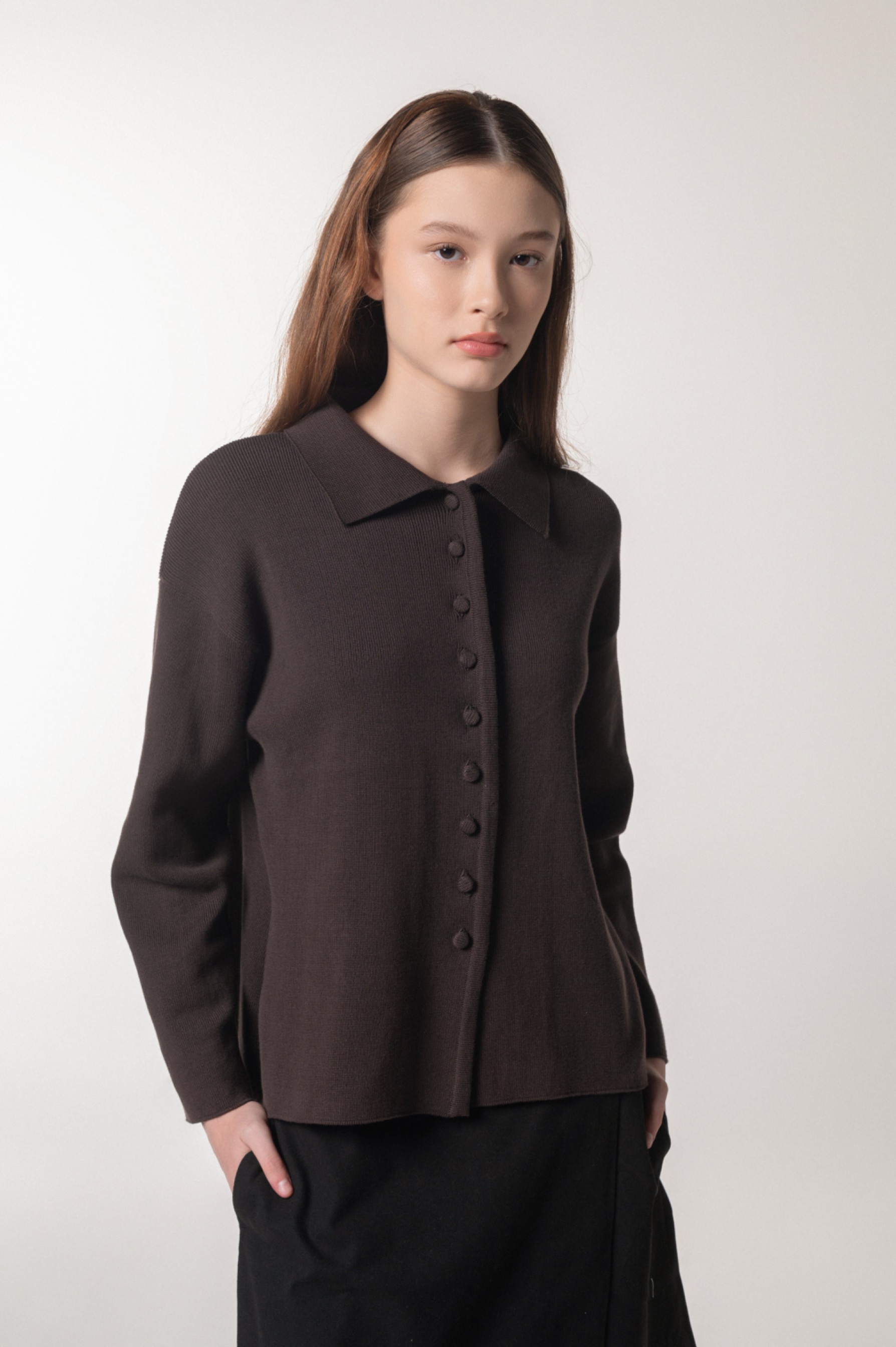 Cera Long Top Brown 