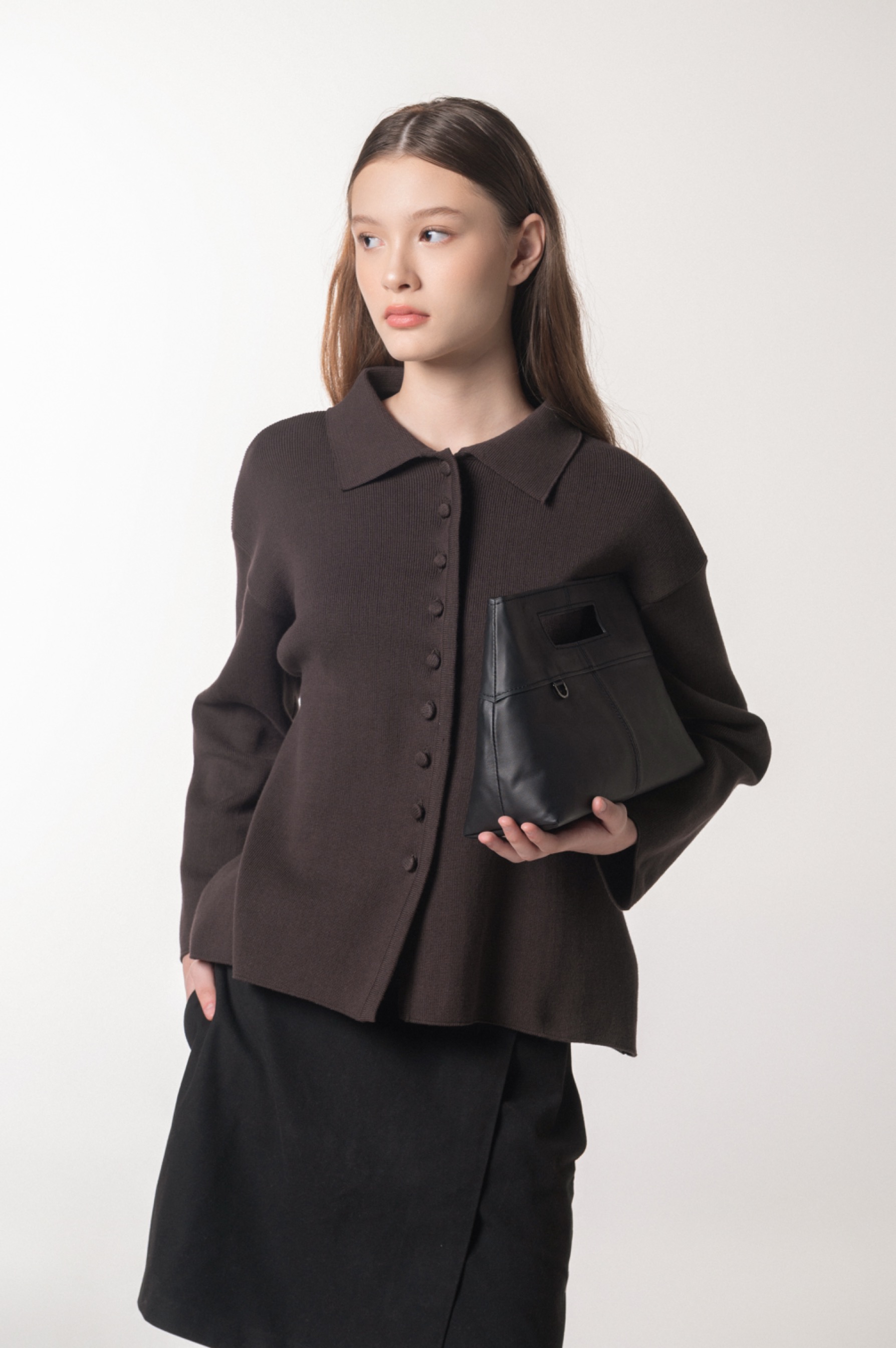 Cera Long Top Brown 
