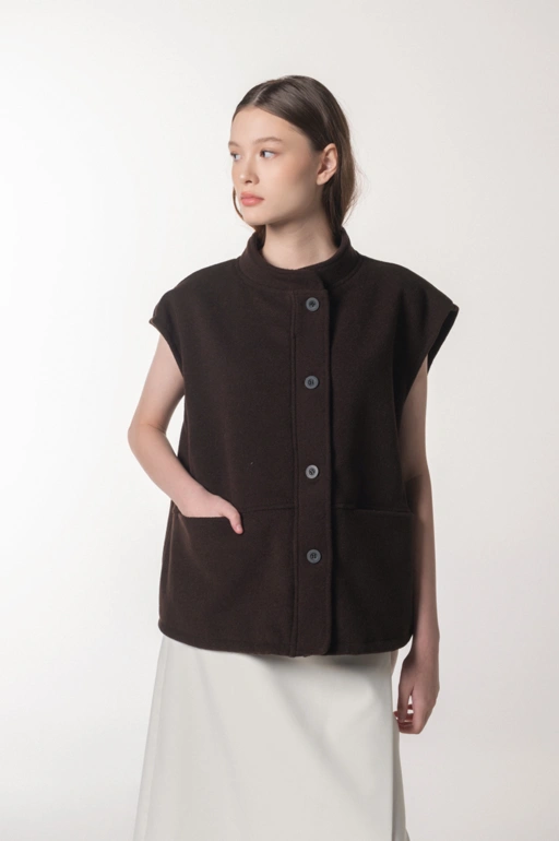Image of Tela Wool Vest Brown