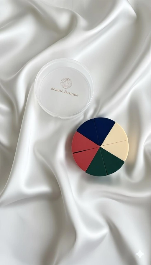 Image of Makeup Cake  with clear storage case marshmallow sponge puffer spons cushion