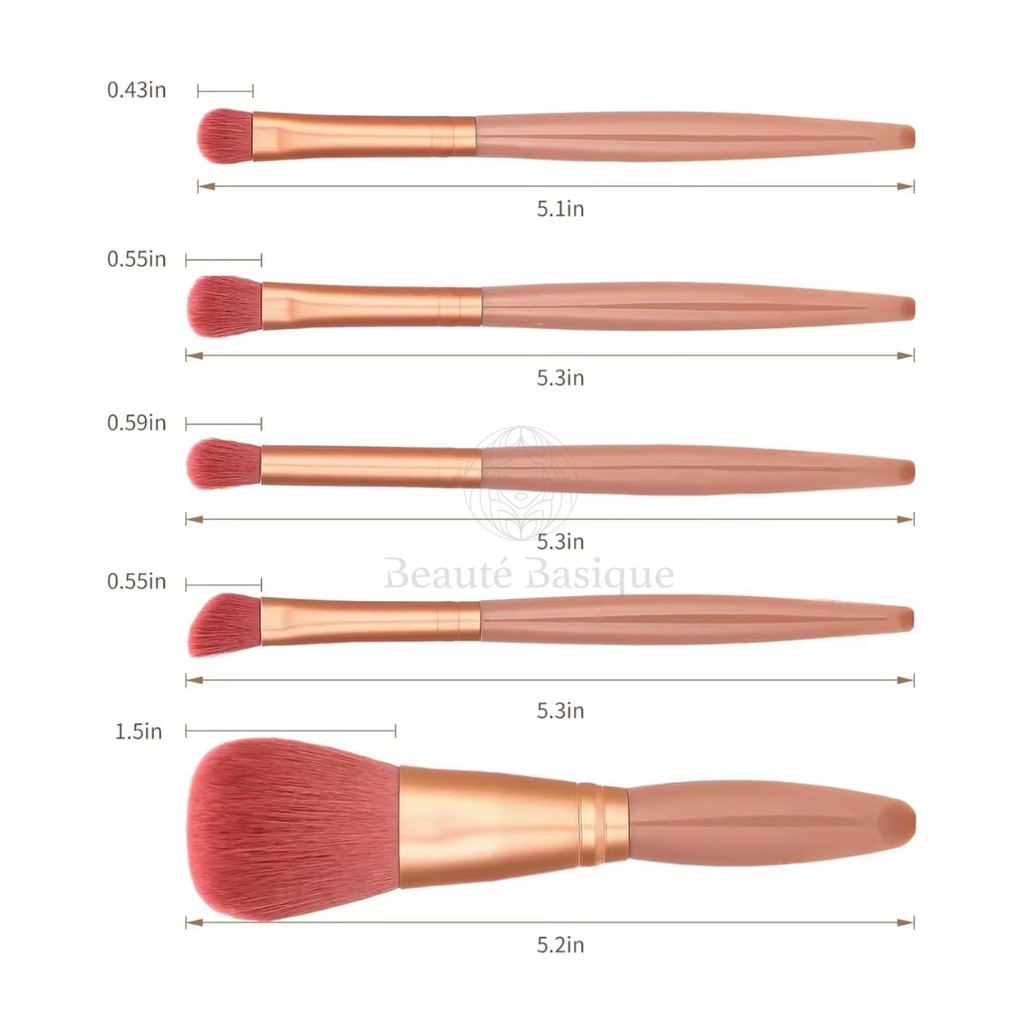 Travel Makeup Brush Set with Mirror Case