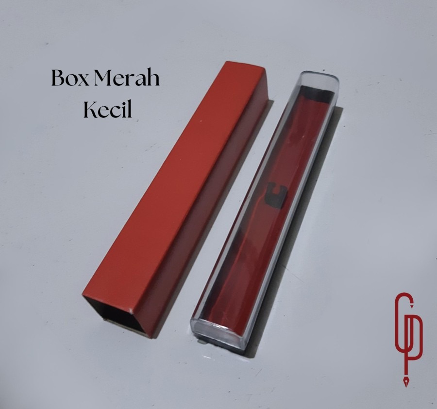 Kotak Box Pulpen Merah Ukuran Kecil Bisa Di Custom Logo Tulisan