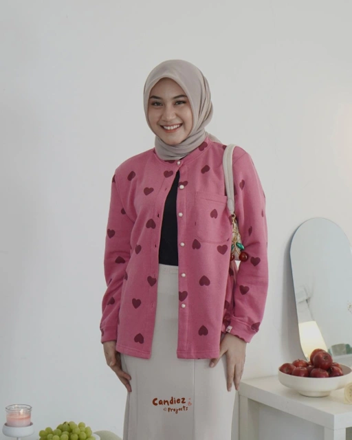 Image of HERA Premium Cardigan Love | Pink Huge