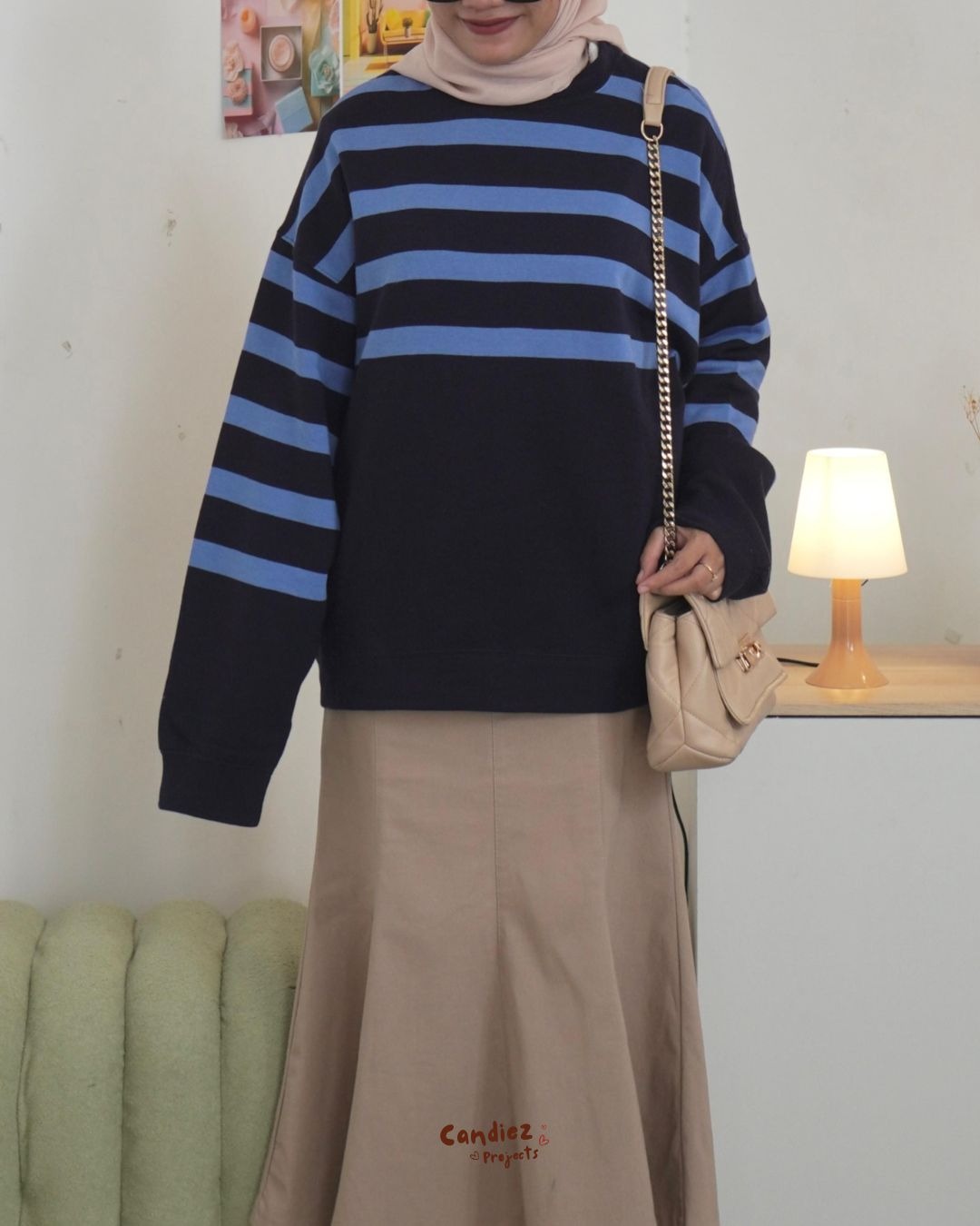 JIHOO Super Oversized Sweater | Navy Blue