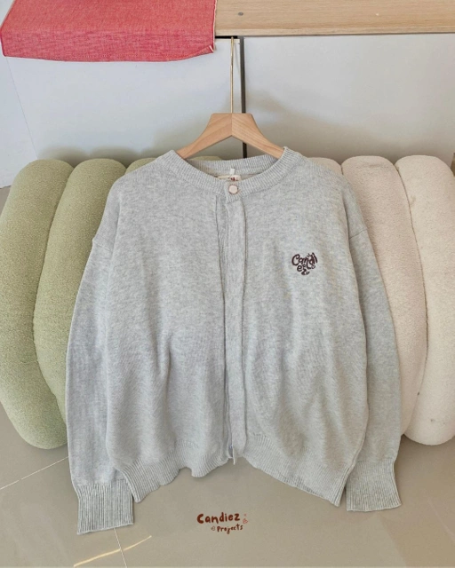 Image of RAE Signature Basic Cardigan Knit | Ash